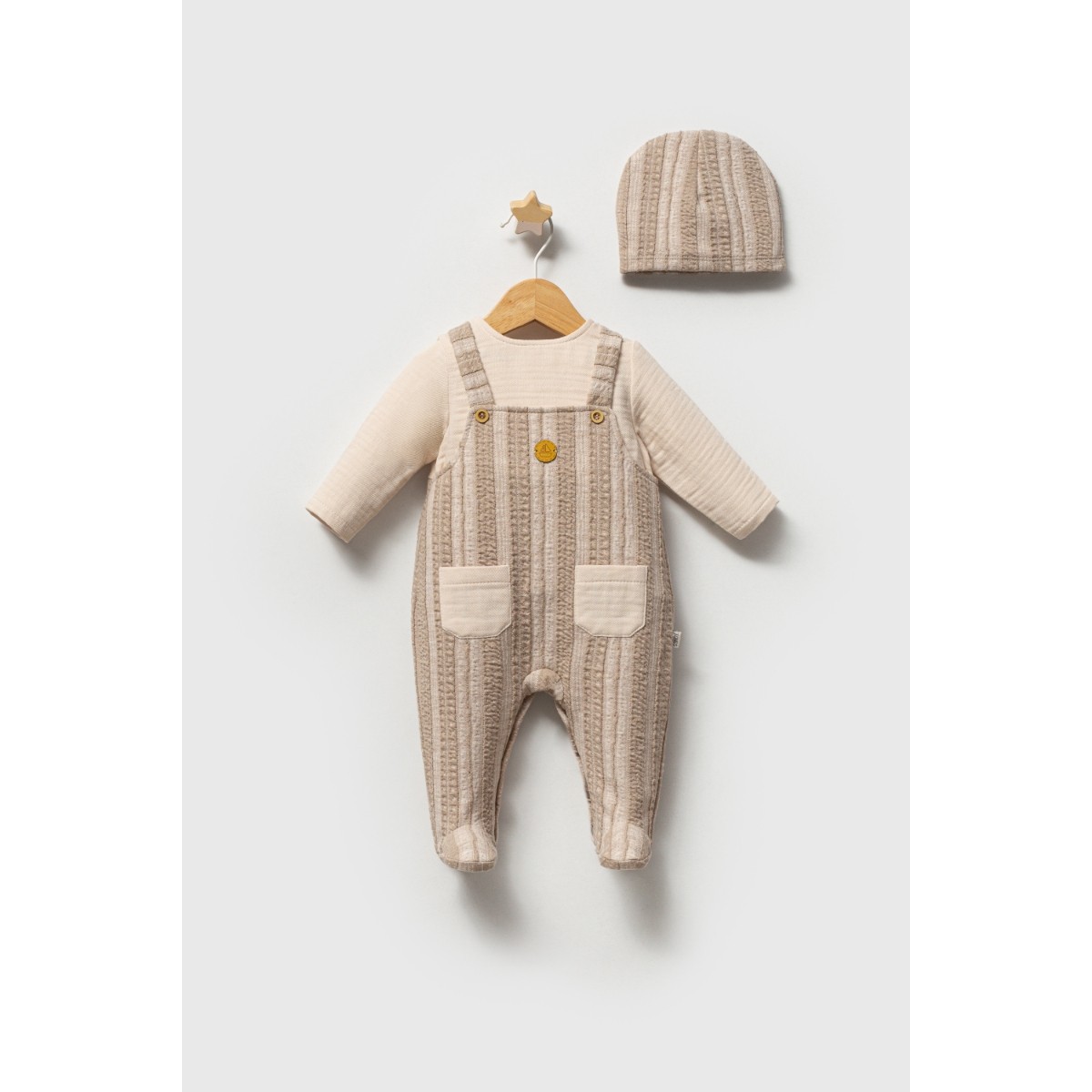 Erkek Bebek Soft Slow Time Şapkalı Tulum