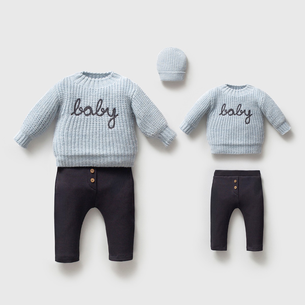 Erkek Bebek Premium Mavi Baby Nakışlı Selanik 3lü Takım