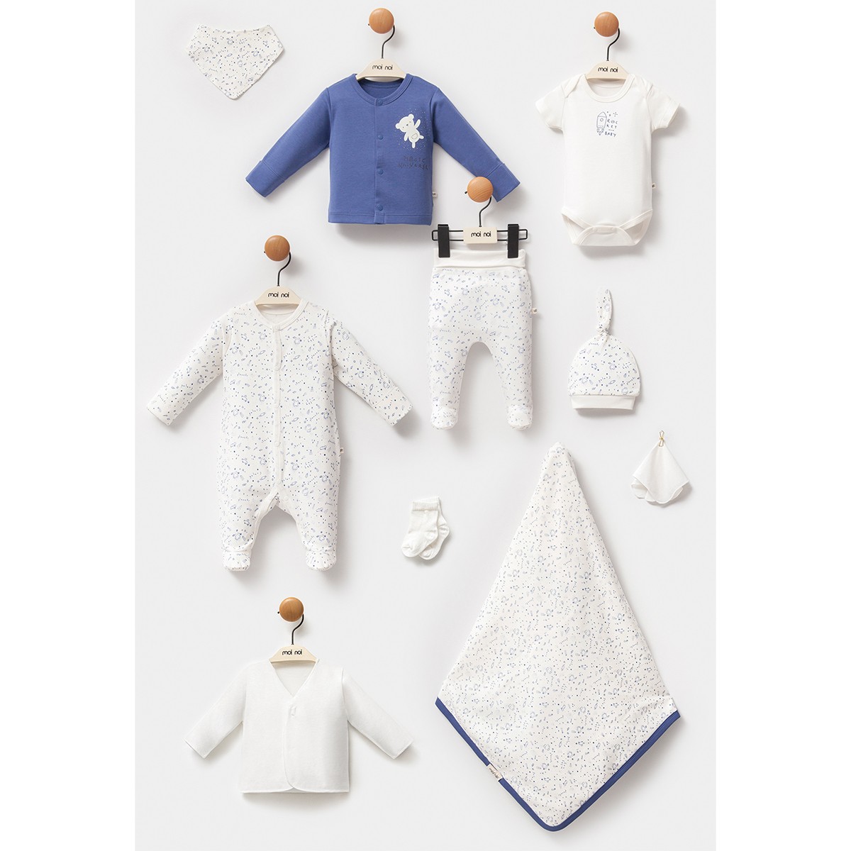 Erkek Bebek Lacivert Planet 10lu Set 