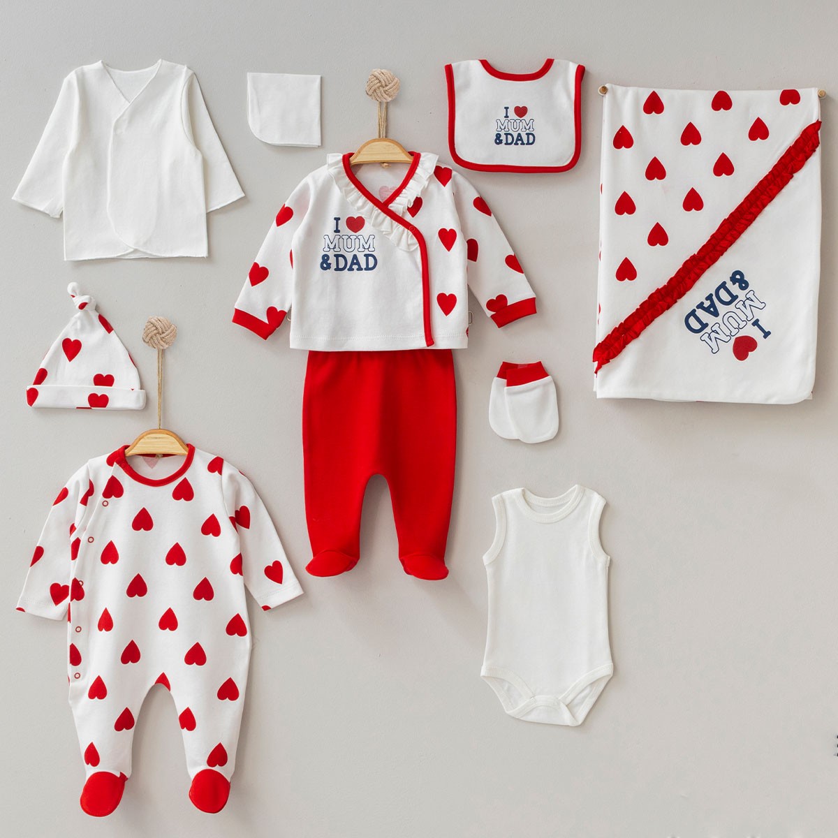 Kız Bebek 0-3 Ay Mum and Dad 10lu Set 