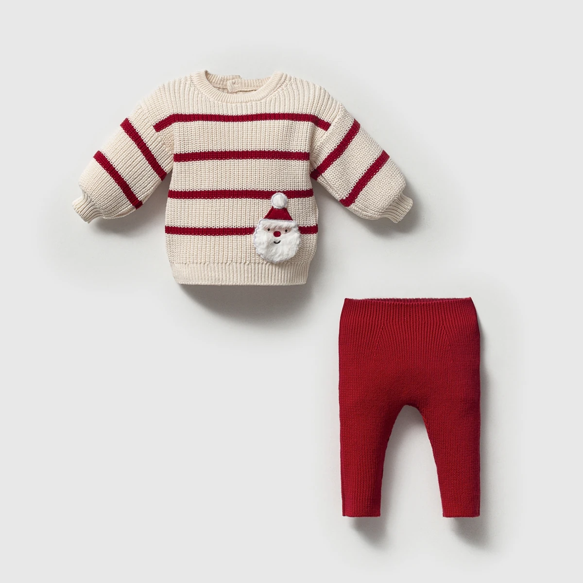 Erkek Bebek Premium Krem Noel Baba Yeni Yıl Temalı 2li Takım