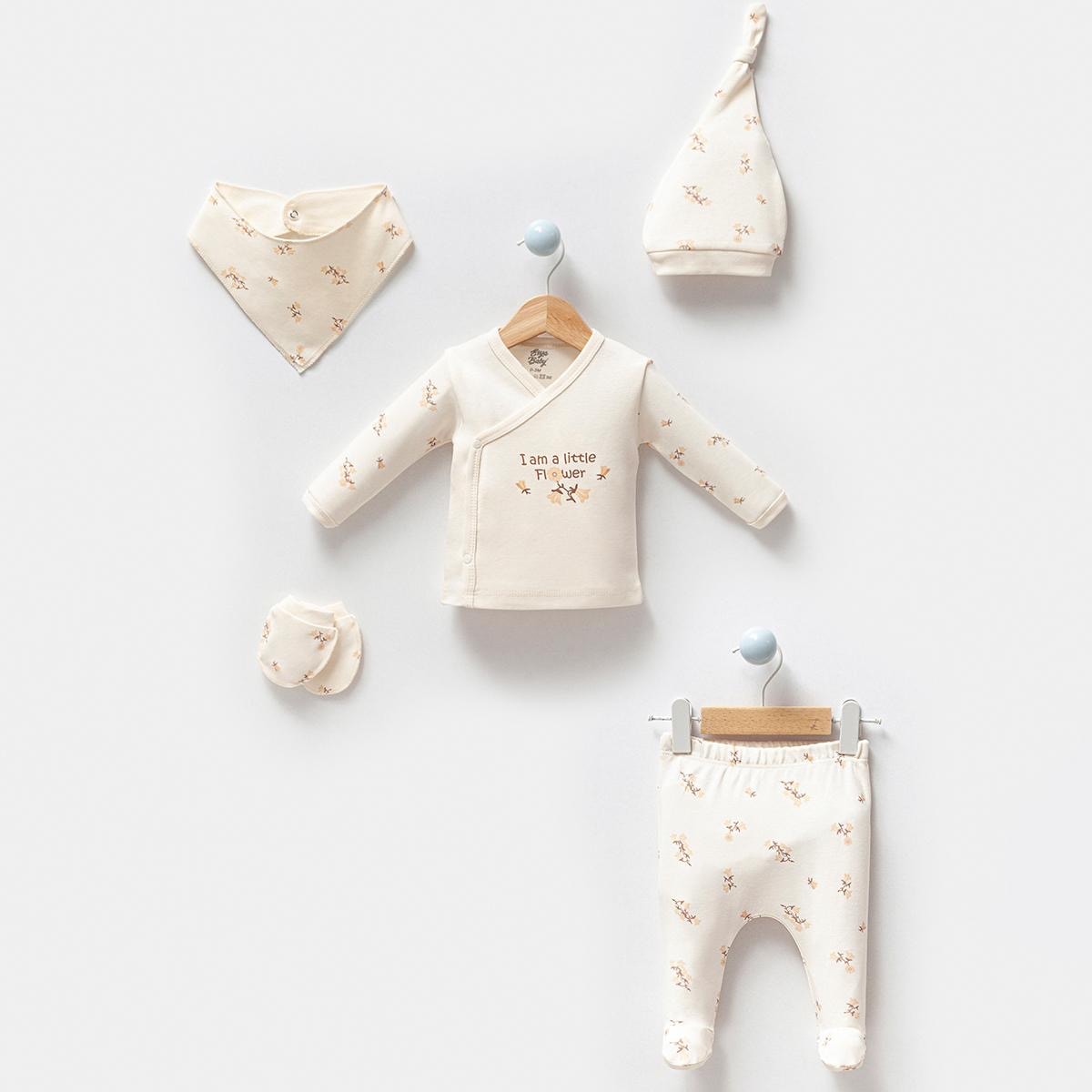 Kız Bebek 0-3 Ay Flowers 5li Set