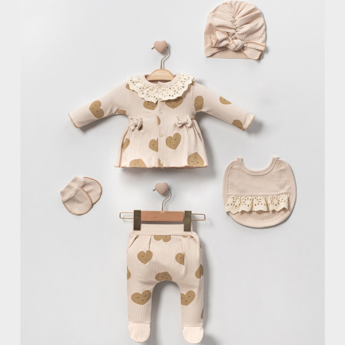 Kız Bebek 0-3 Ay My Heart 5li Set