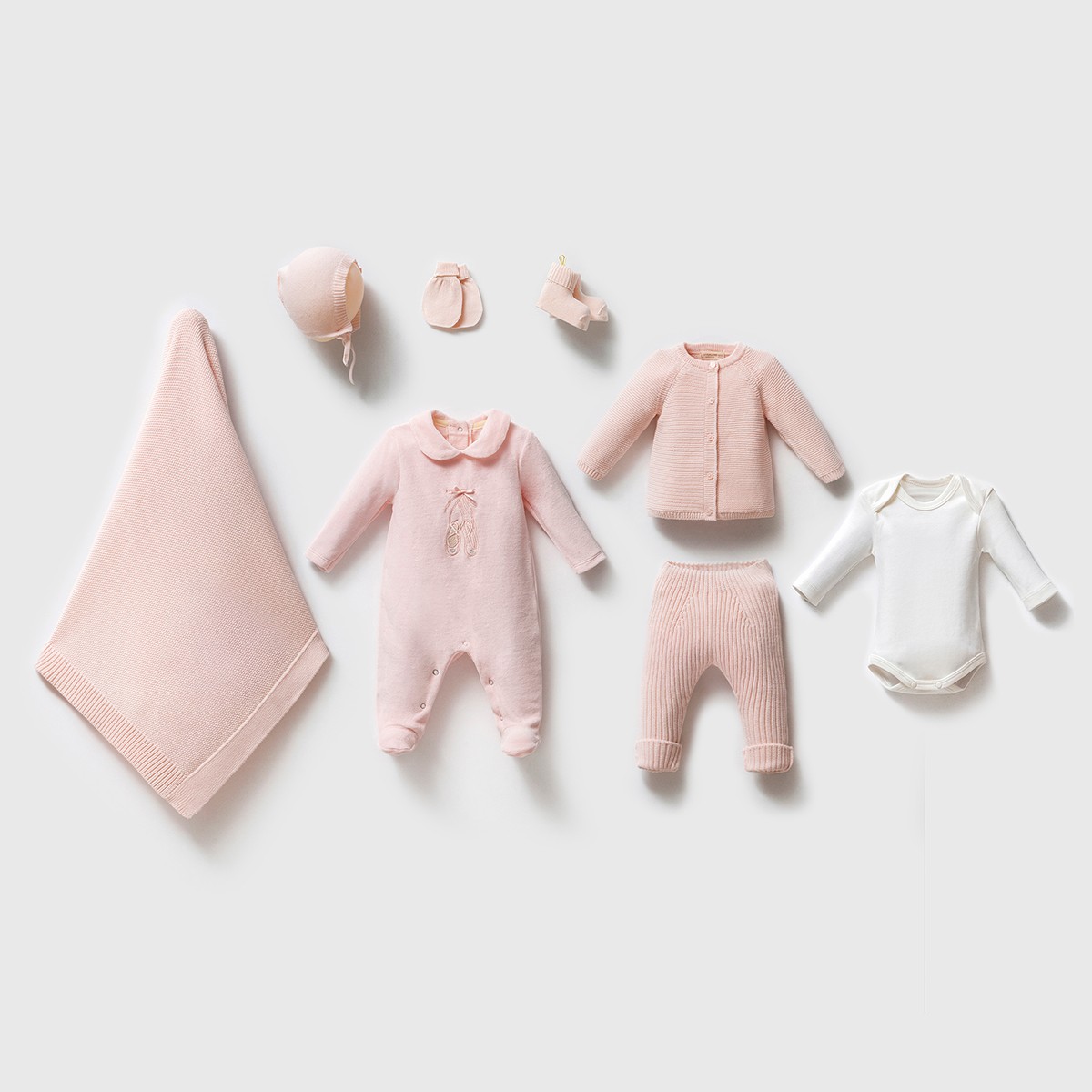 Kız Bebek 0-3 Ay Premium Pembe Diana Balerin 8li Set