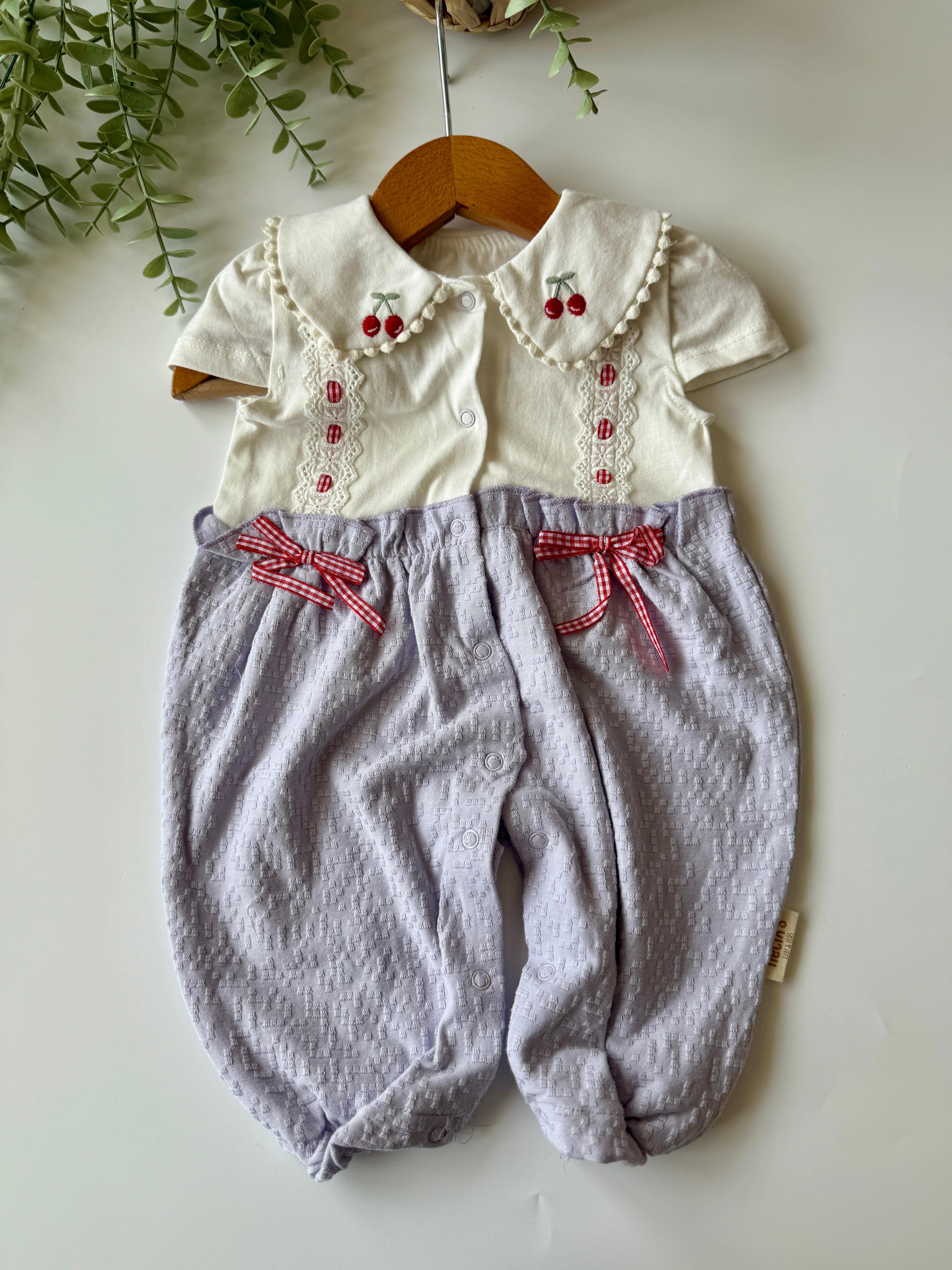 Kız Bebek Lila Volesdir Salopetli Tulum