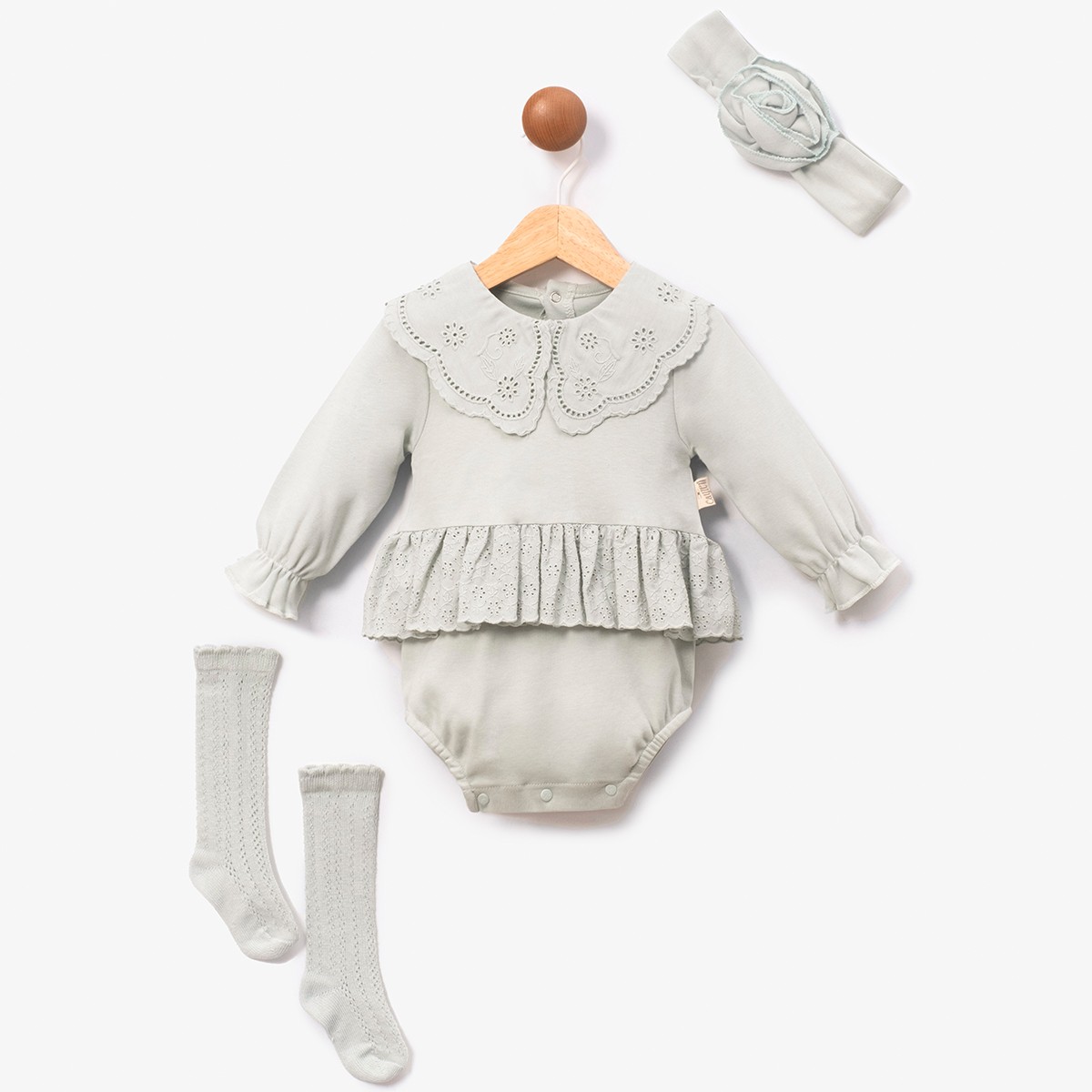 Kız Bebek Mint Elite Çoraplı Romper Takım