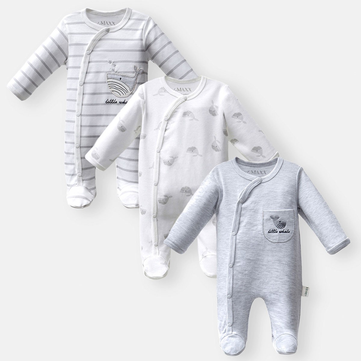 Erkek Bebek Çizgili Balık Desenli 3lü Tulum Seti