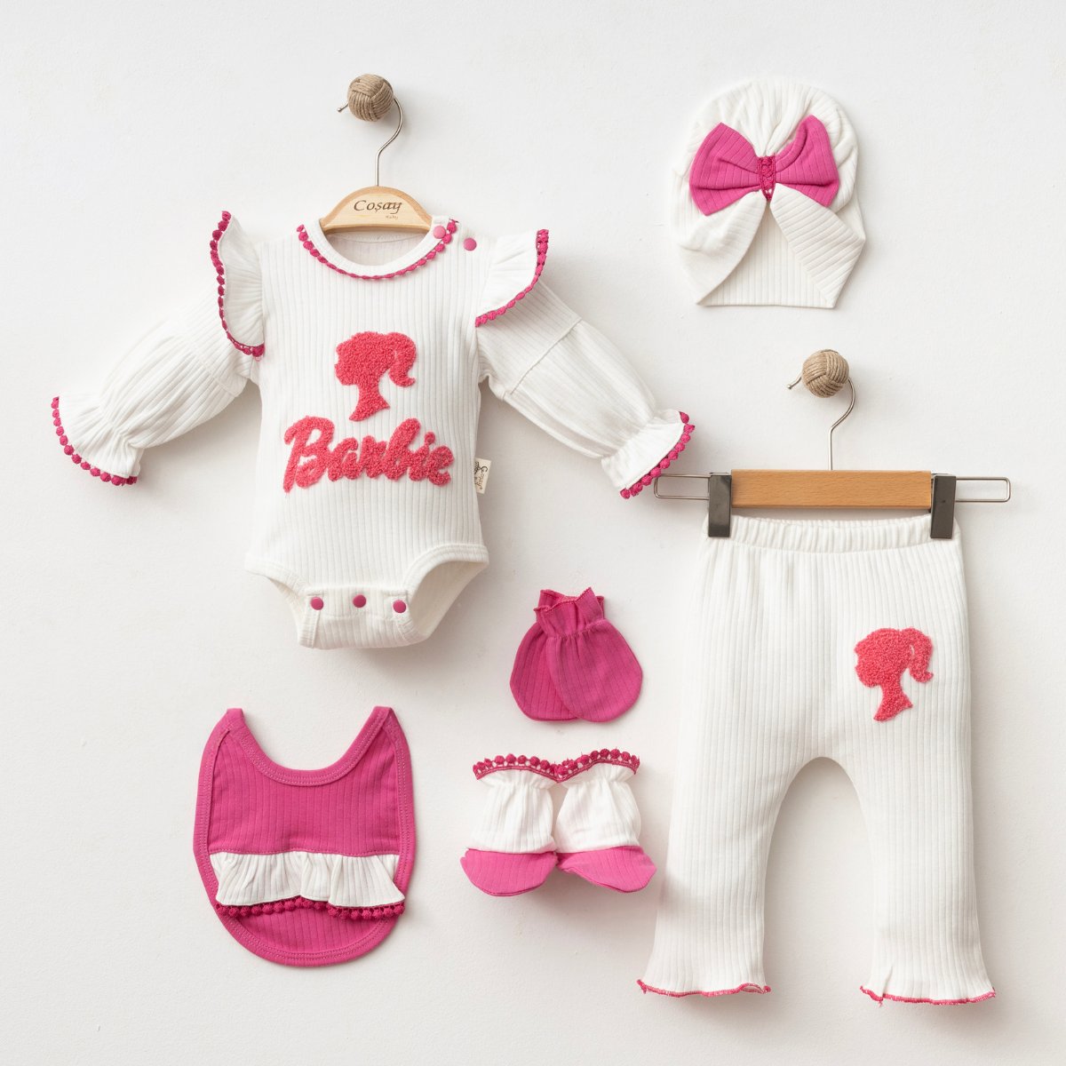 Kız Bebek 0-3 Ay Barbie Süzeneli 5li Set