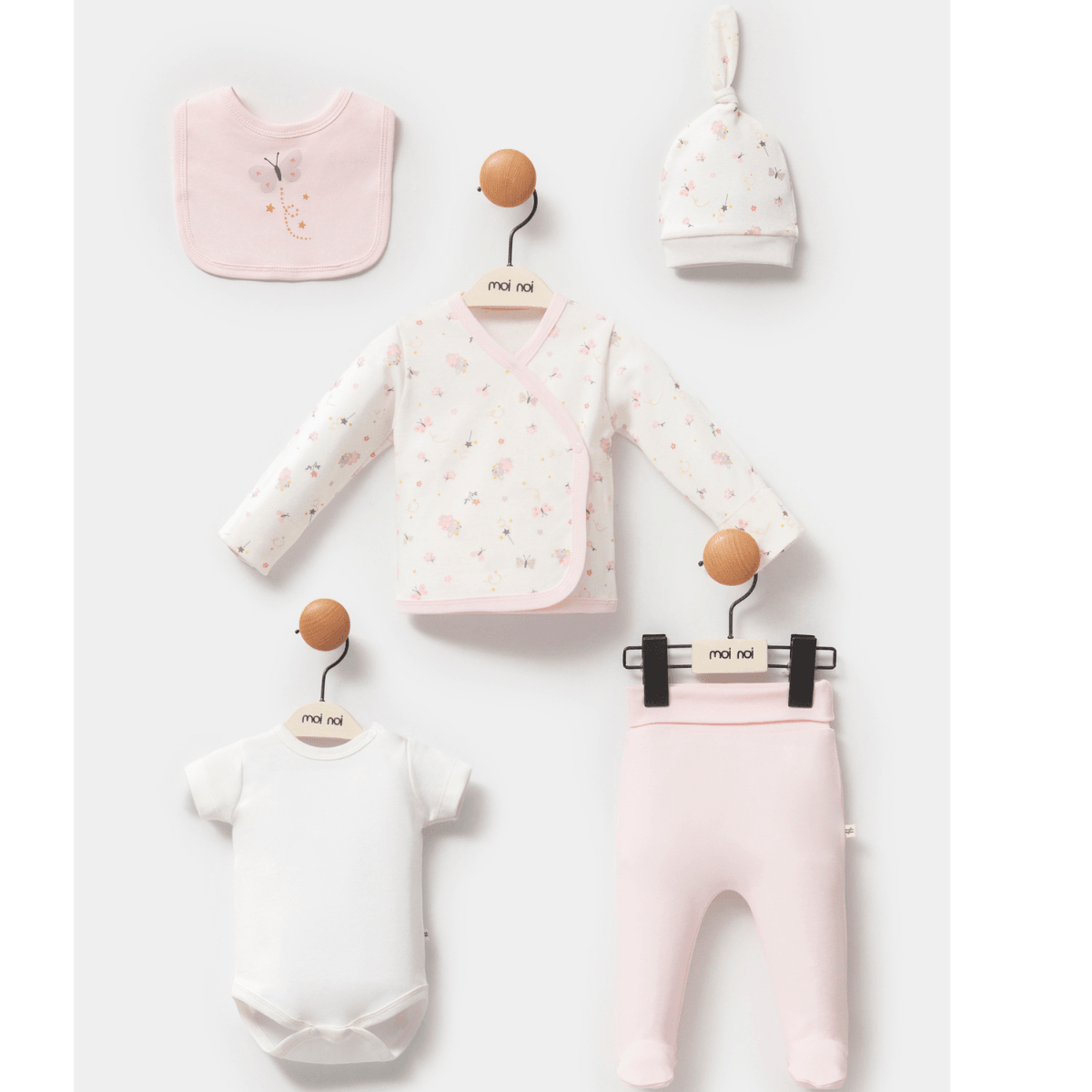 Kız Bebek 0-3 Ay Pembe Mouse 5li Set