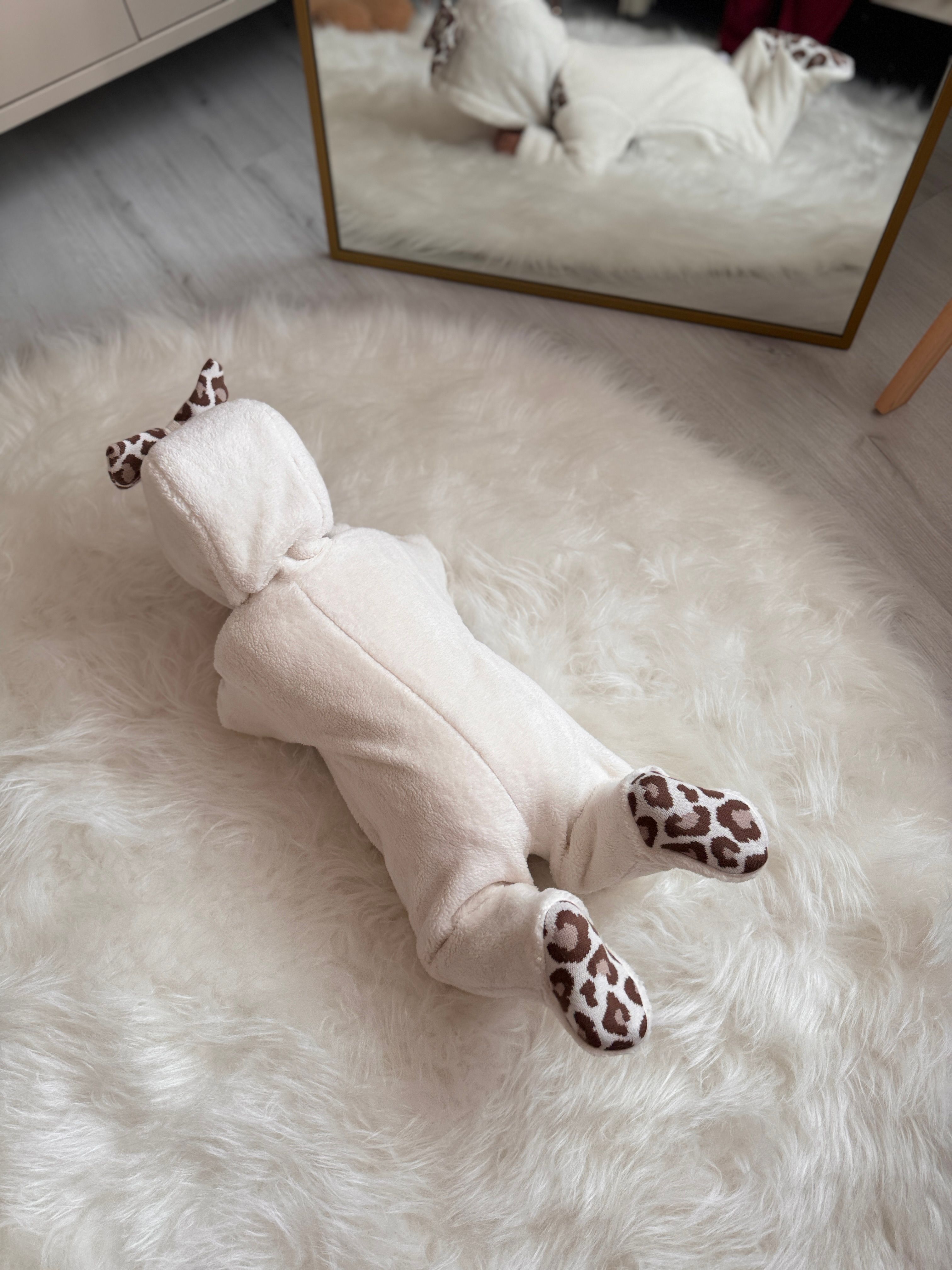 Kız Bebek Premium Leoparlı Welsoft Tulum