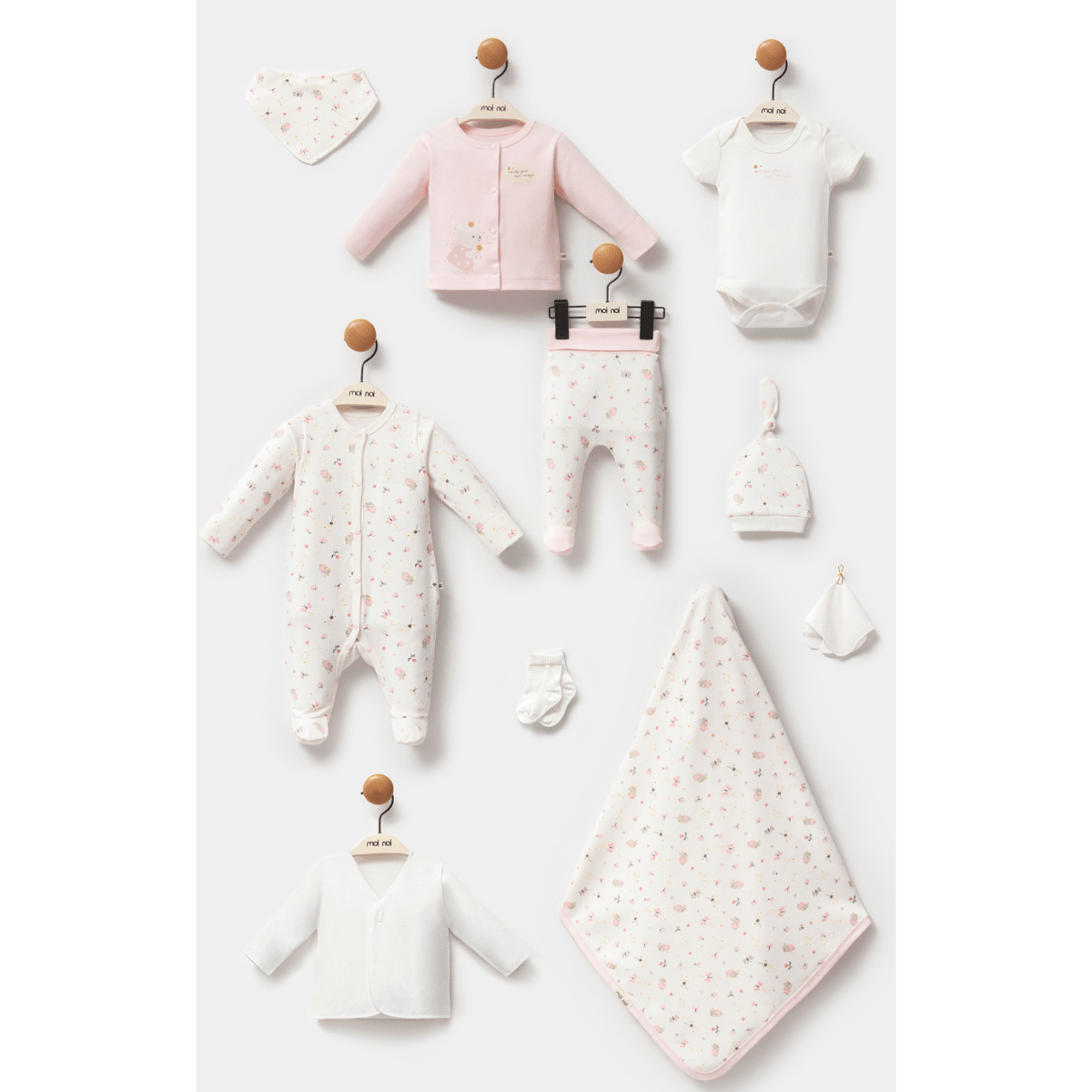 Kız Bebek 0-3 Ay Pembe Mouse Baskılı 10lu Set