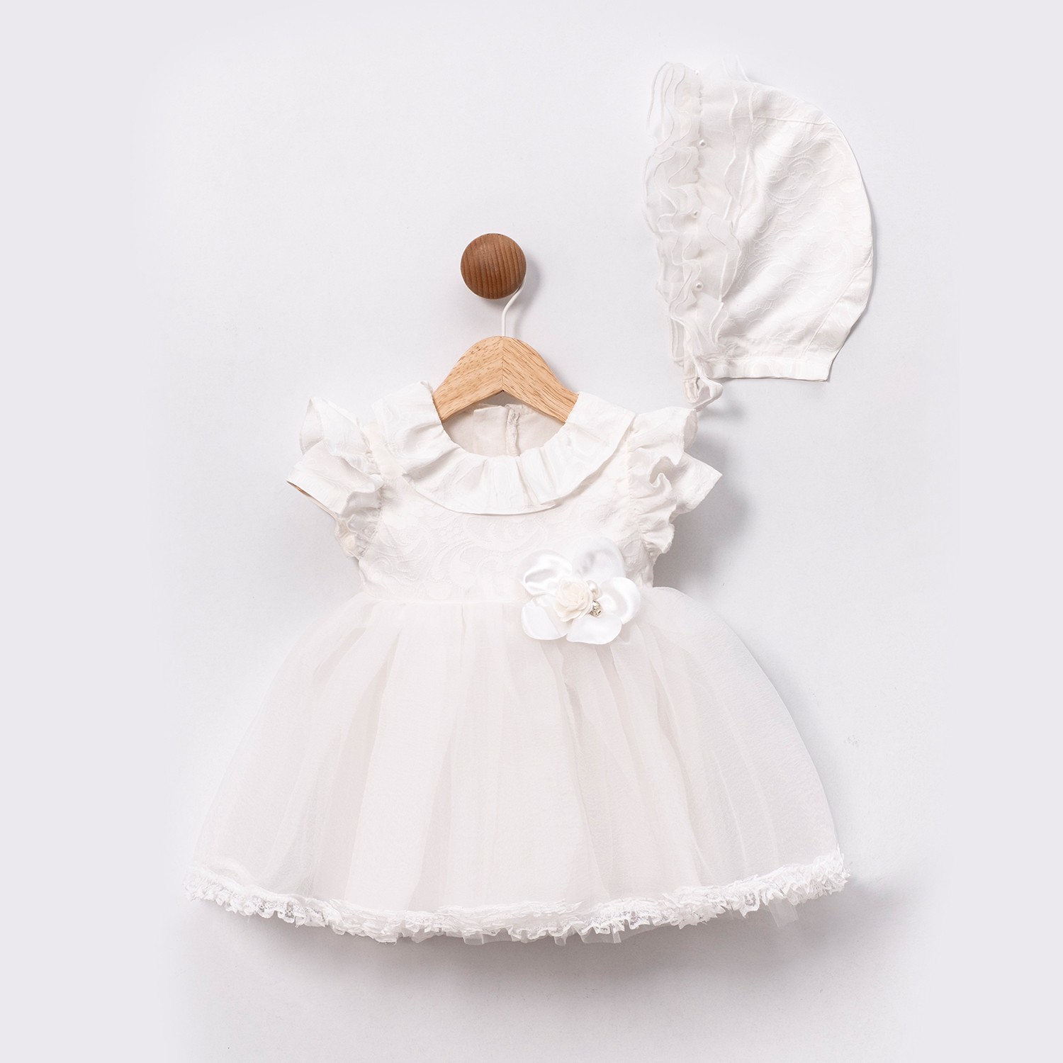 Kız Bebek Premium Devin Tütülü Elbise Şapka Seti