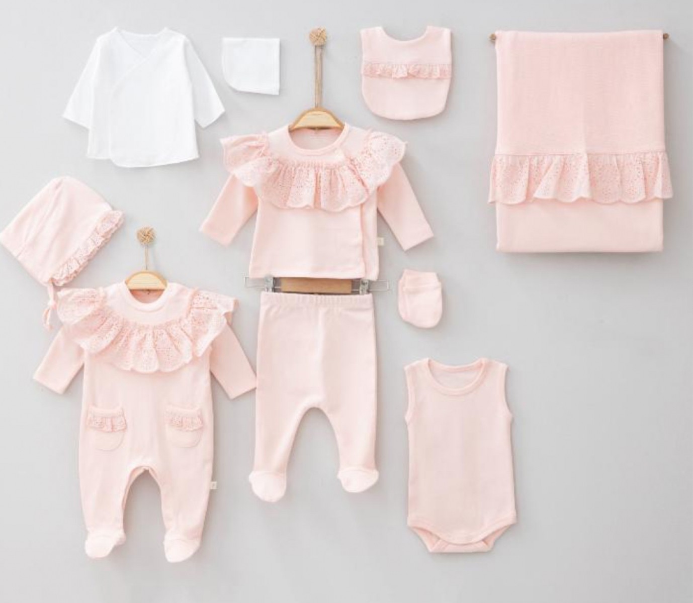 Kız Bebek Premium Brodeli 10lu Set