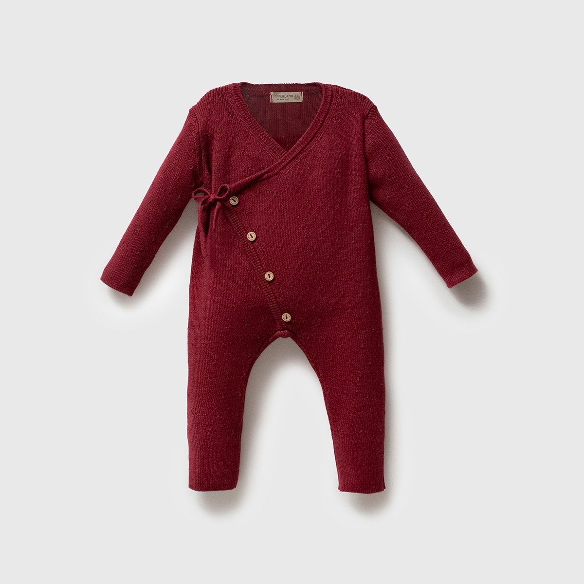 Unisex Premium Bordo Organik Pamuk Mevsimlik Kruvaze Tulum