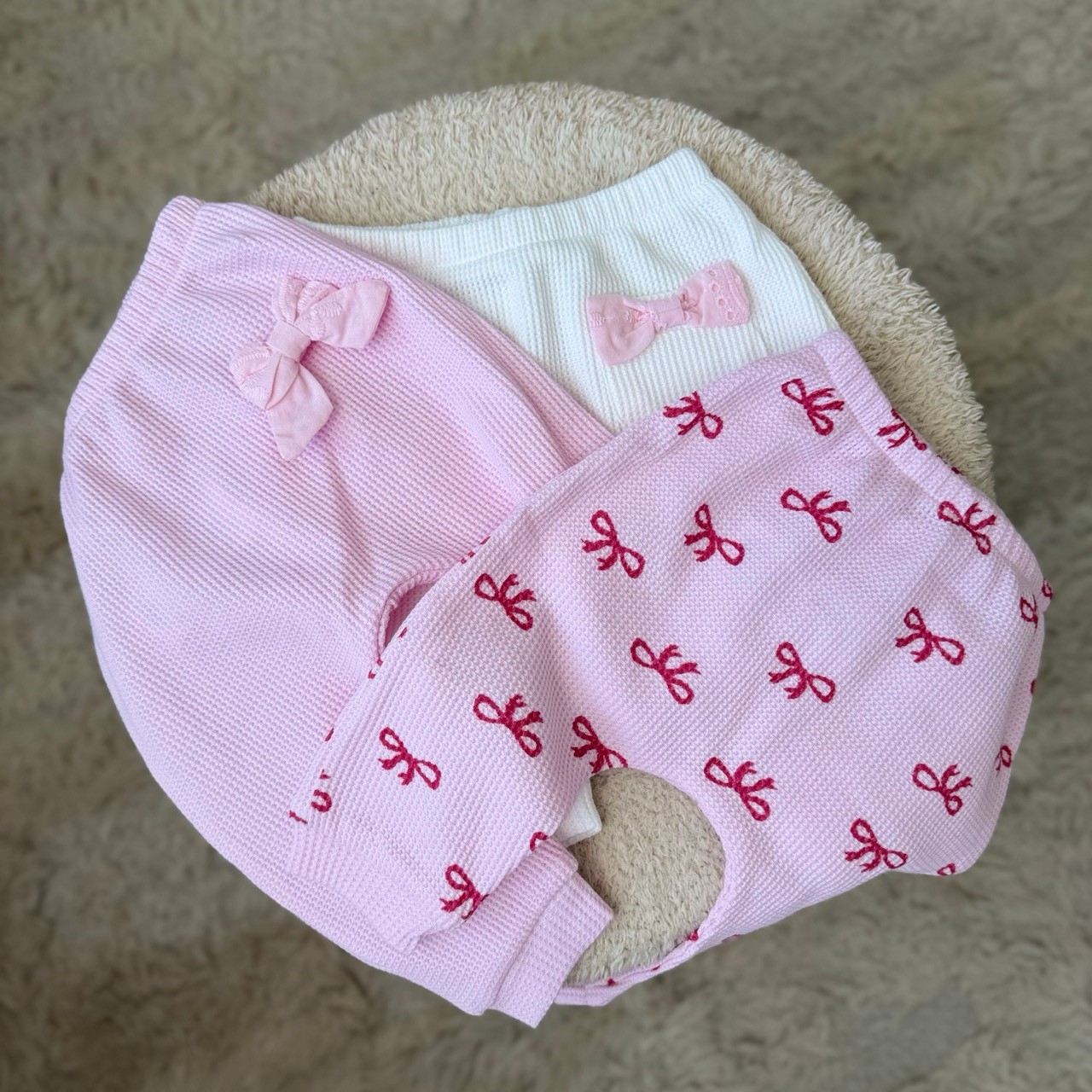 Kız Bebek Pinterest Kurdele Detay 3lü Patiksiz Pantolon