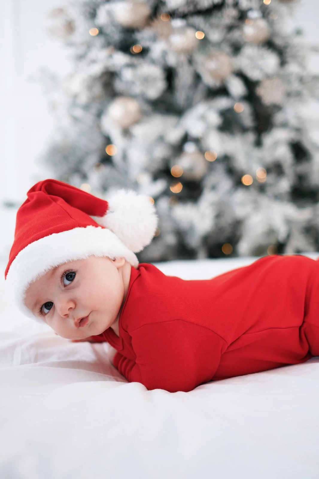 Unisex Baby First Christmas 3lü Yeni Yıl Tulum Şapka Seti 