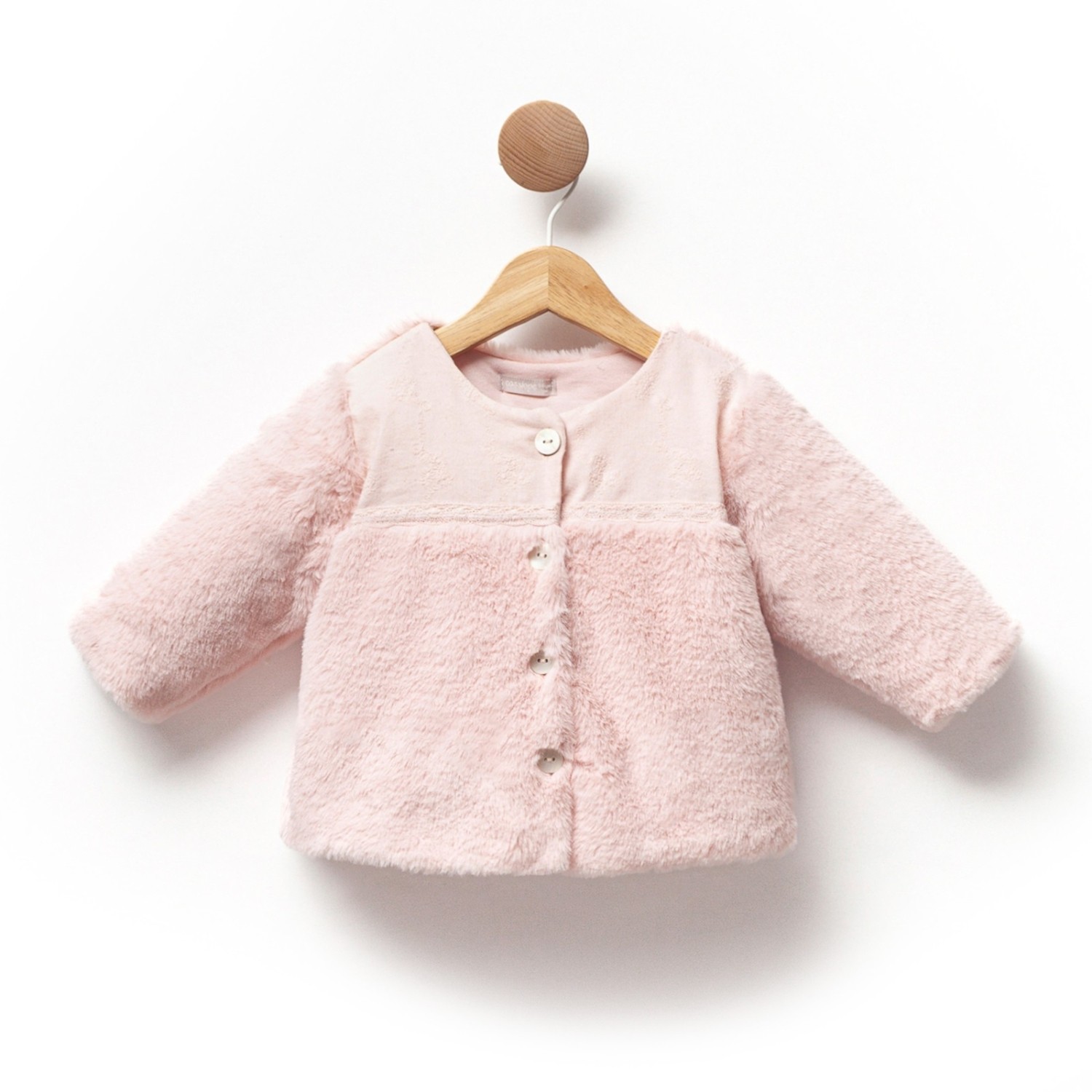 Kız Bebek Premium Pudra Peluş Mont