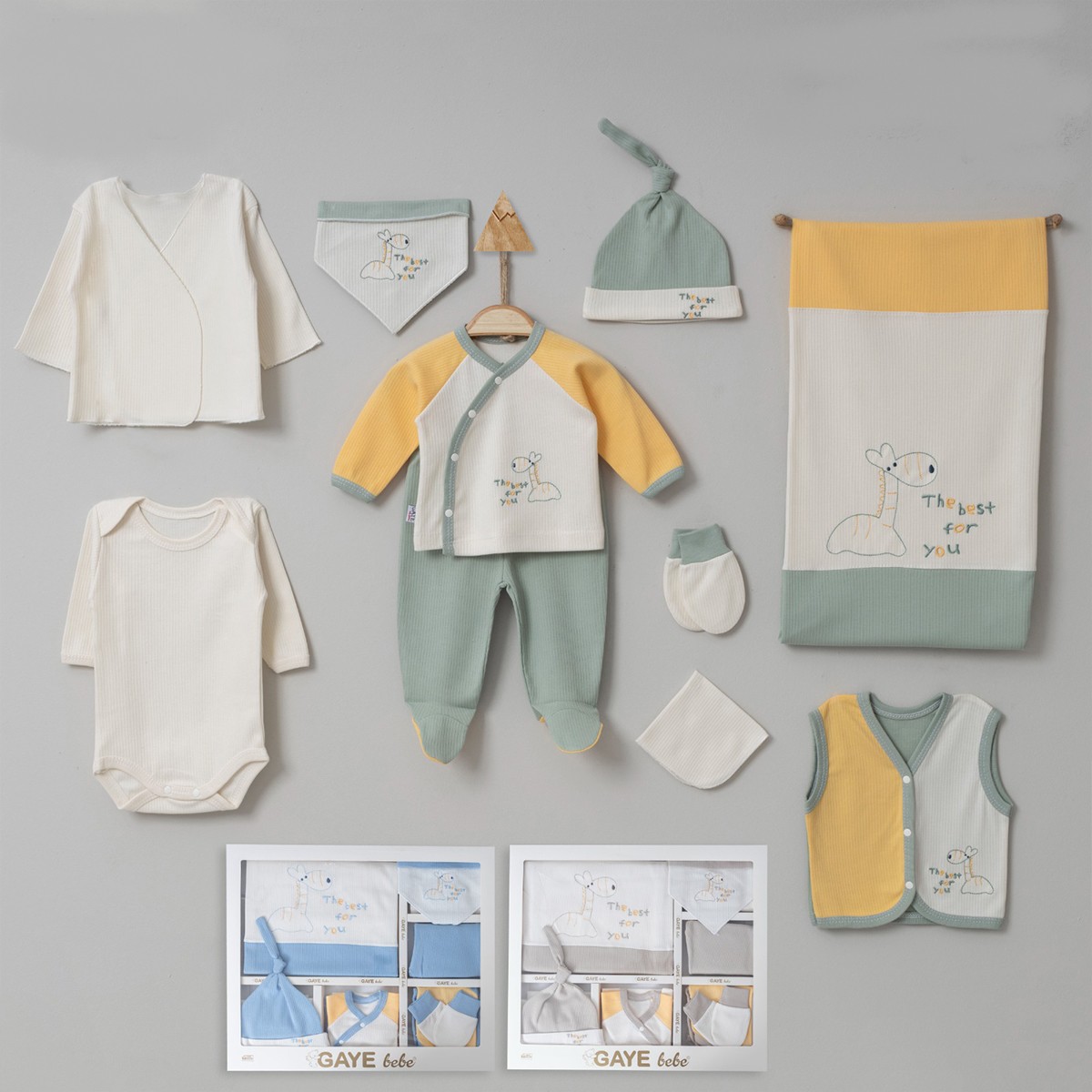 Erkek Bebek 0-3 Ay Bej The Best For You 10lu Set
