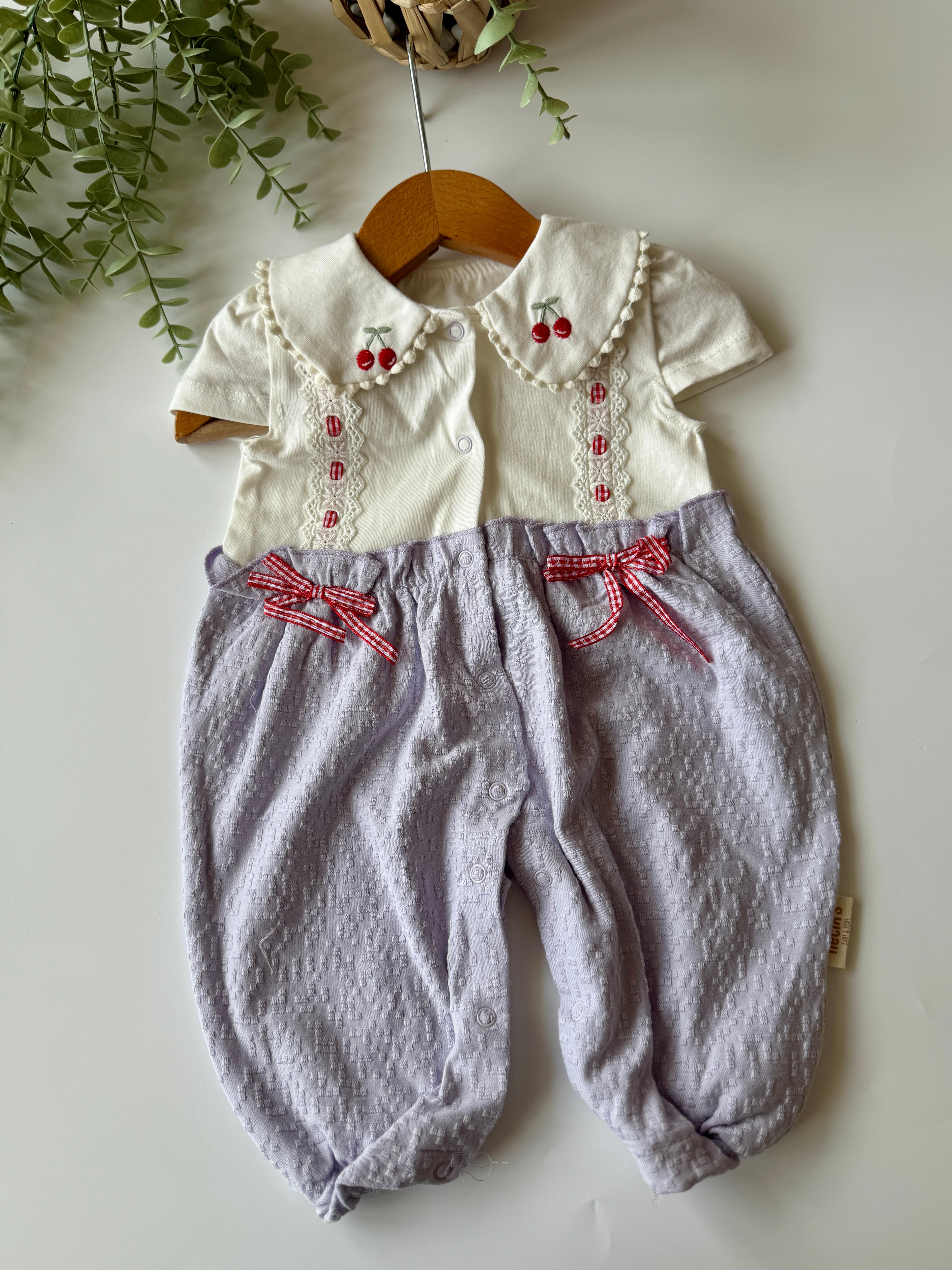 Kız Bebek Lila Volesdir Salopetli Tulum