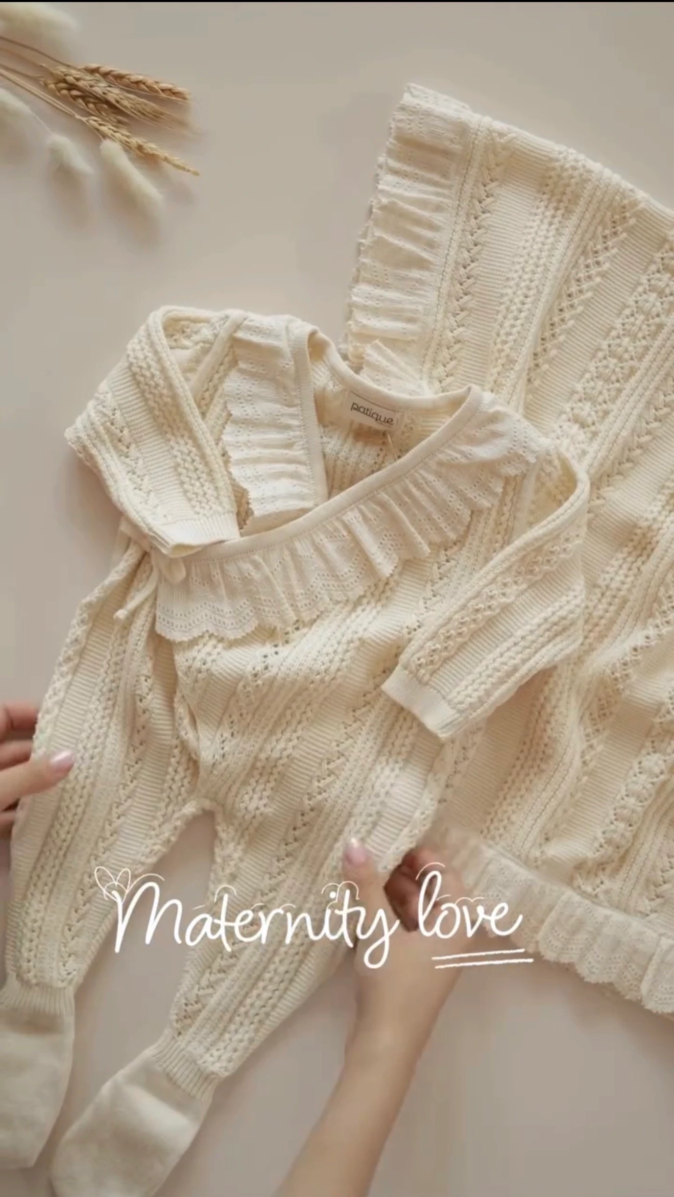 Kız Bebek 0-3 Ay Organik Pamuk Triko Özel Seri Kruvaze Dantelli Battaniyeli Set 