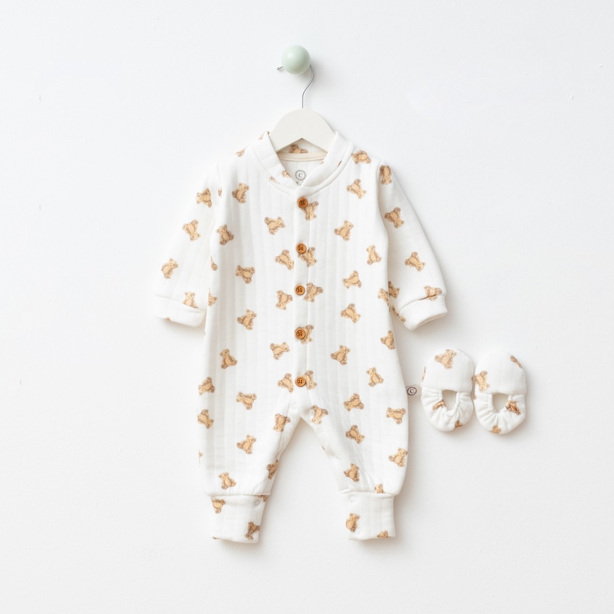 Unisex Teddy Bear Kapitone Patikli Tulum