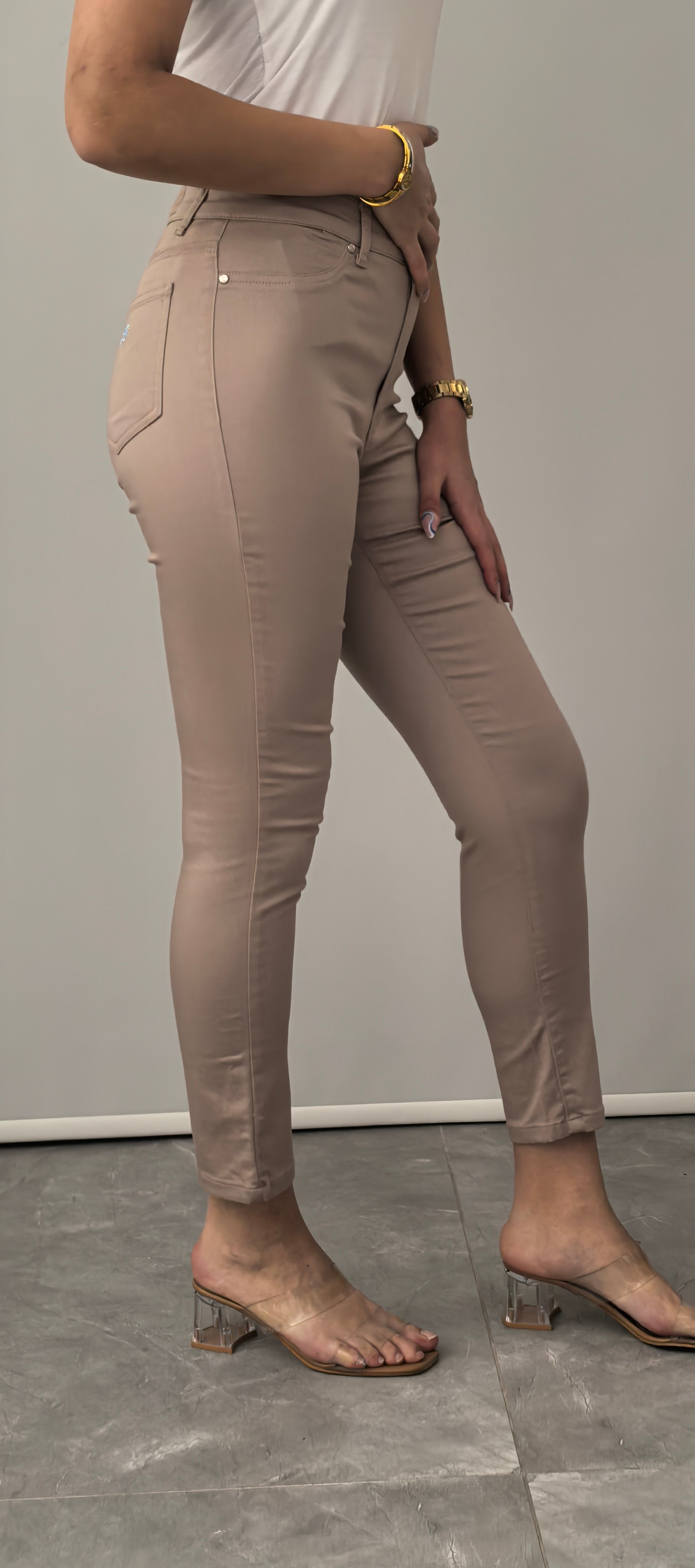 RED APPLE BEJ KETEN LİKRALI PANTOLON