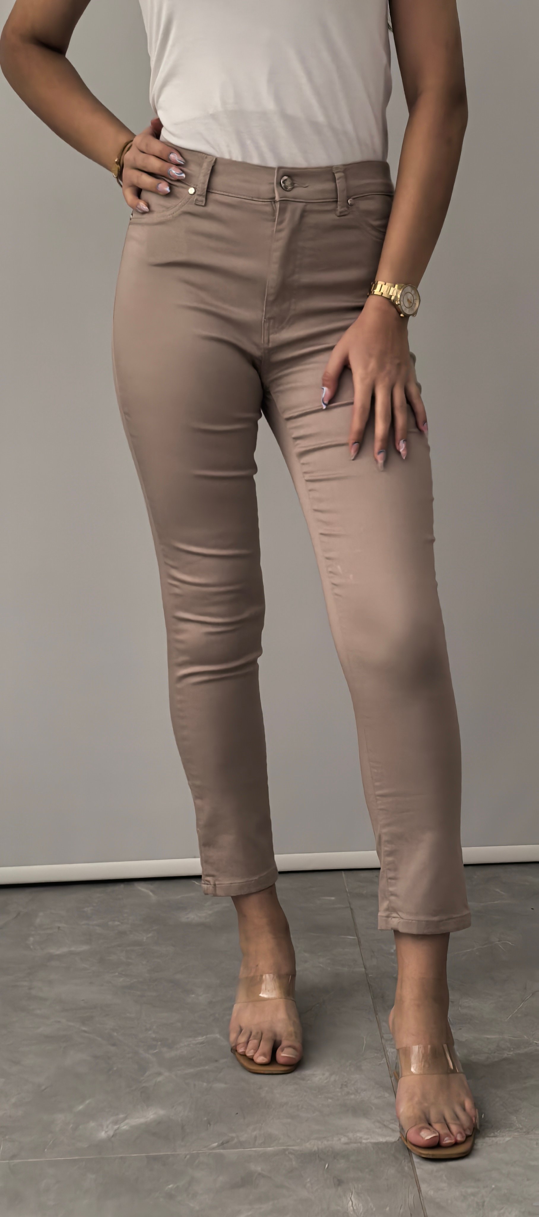 RED APPLE BEJ KETEN LİKRALI PANTOLON