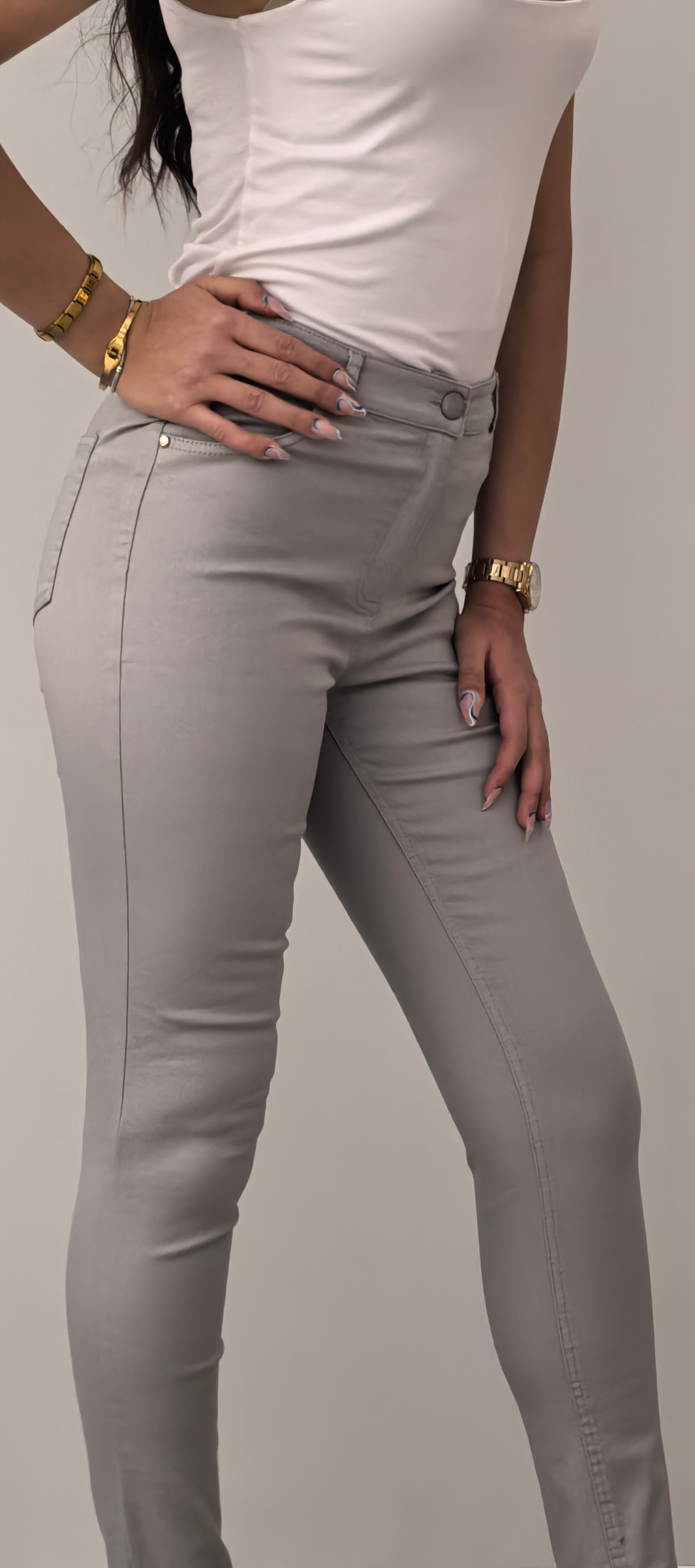KOTON-VİSKON LİKRALI GRİ PANTOLON