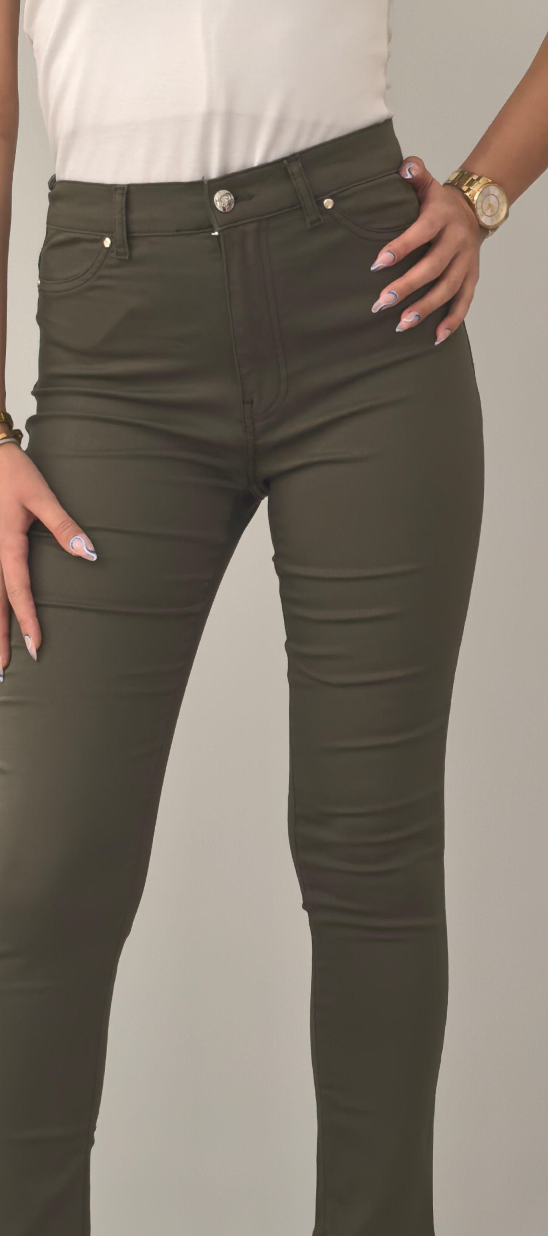 RED APPLE HAKİ KETEN LİKRALI PANTOLON