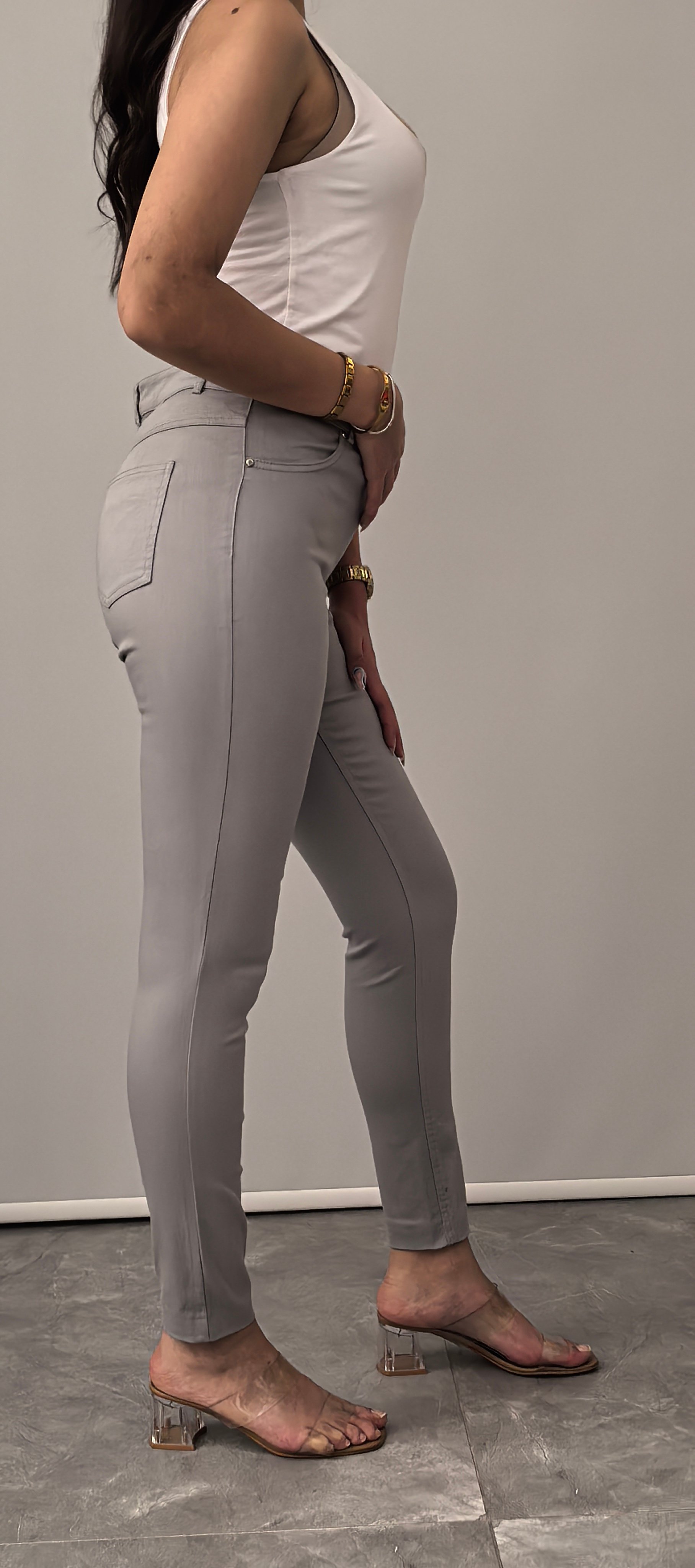 KOTON-VİSKON LİKRALI GRİ PANTOLON