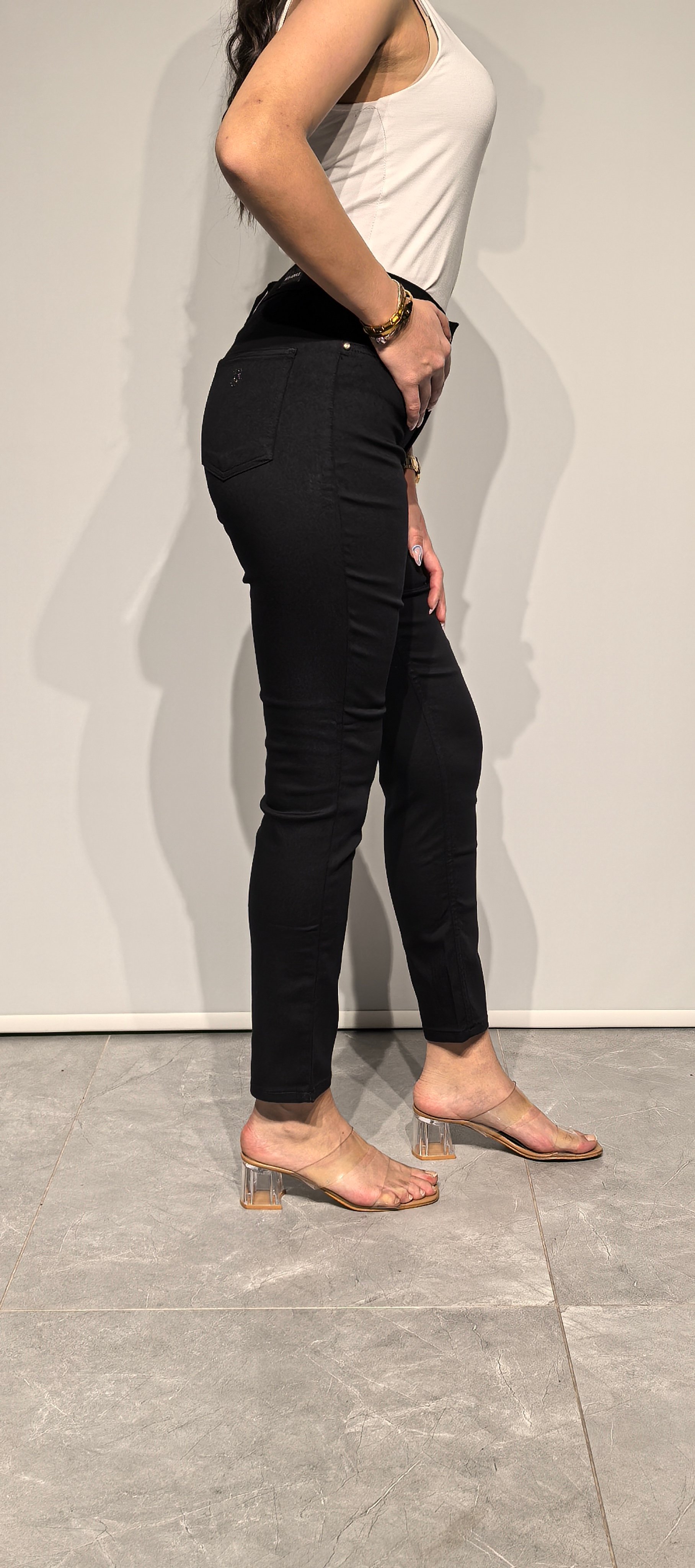 RED APPLE KETEN LİKRALI SİYAH PANTOLON