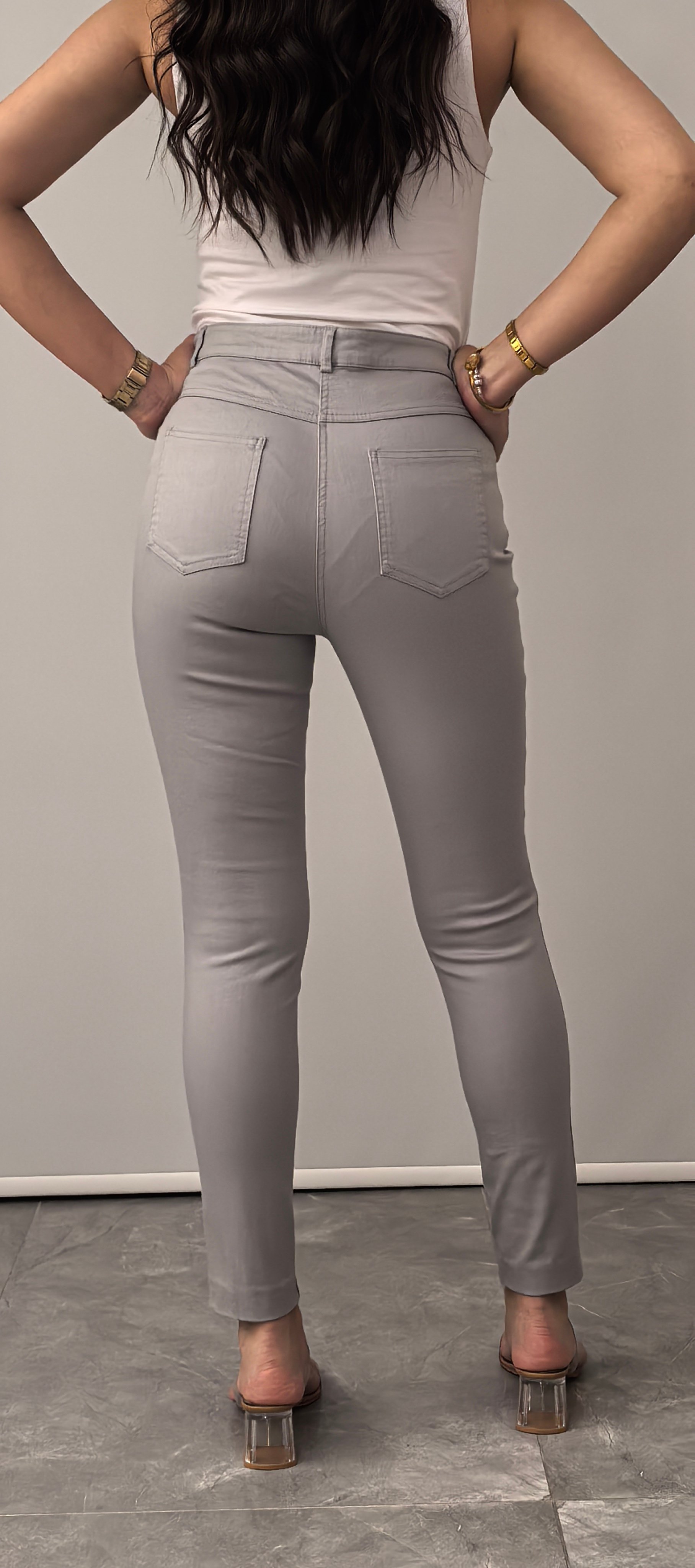 KOTON-VİSKON LİKRALI GRİ PANTOLON
