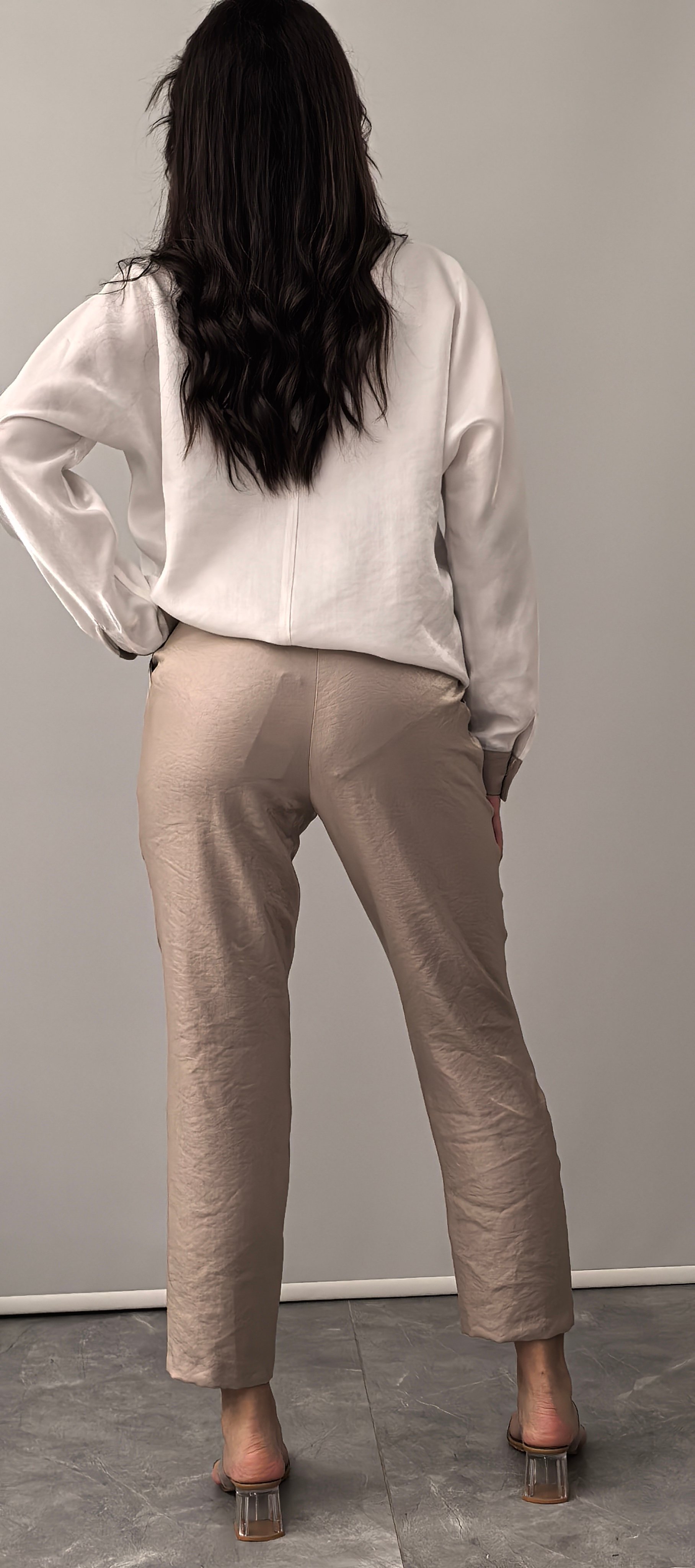 PARLAK BEJ SPOR PANTOLON
