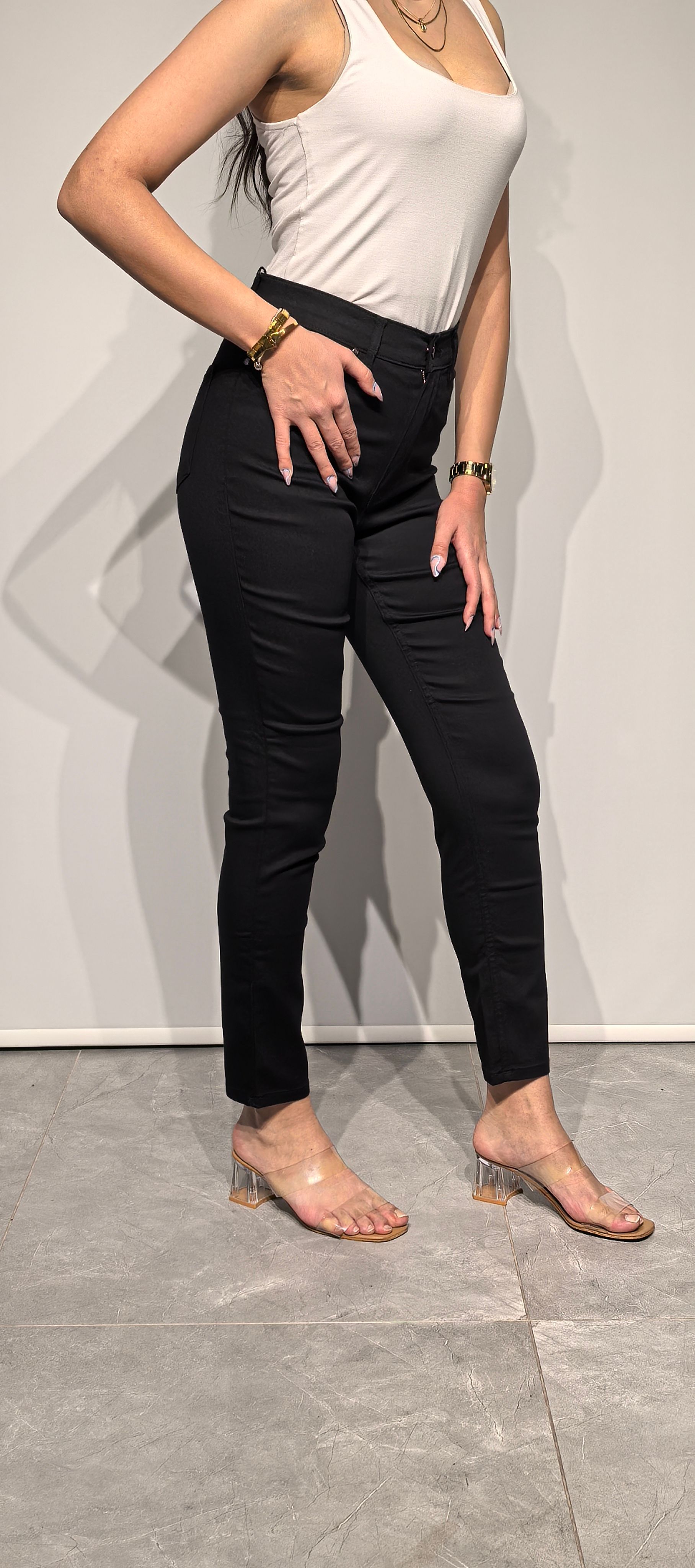 RED APPLE KETEN LİKRALI SİYAH PANTOLON