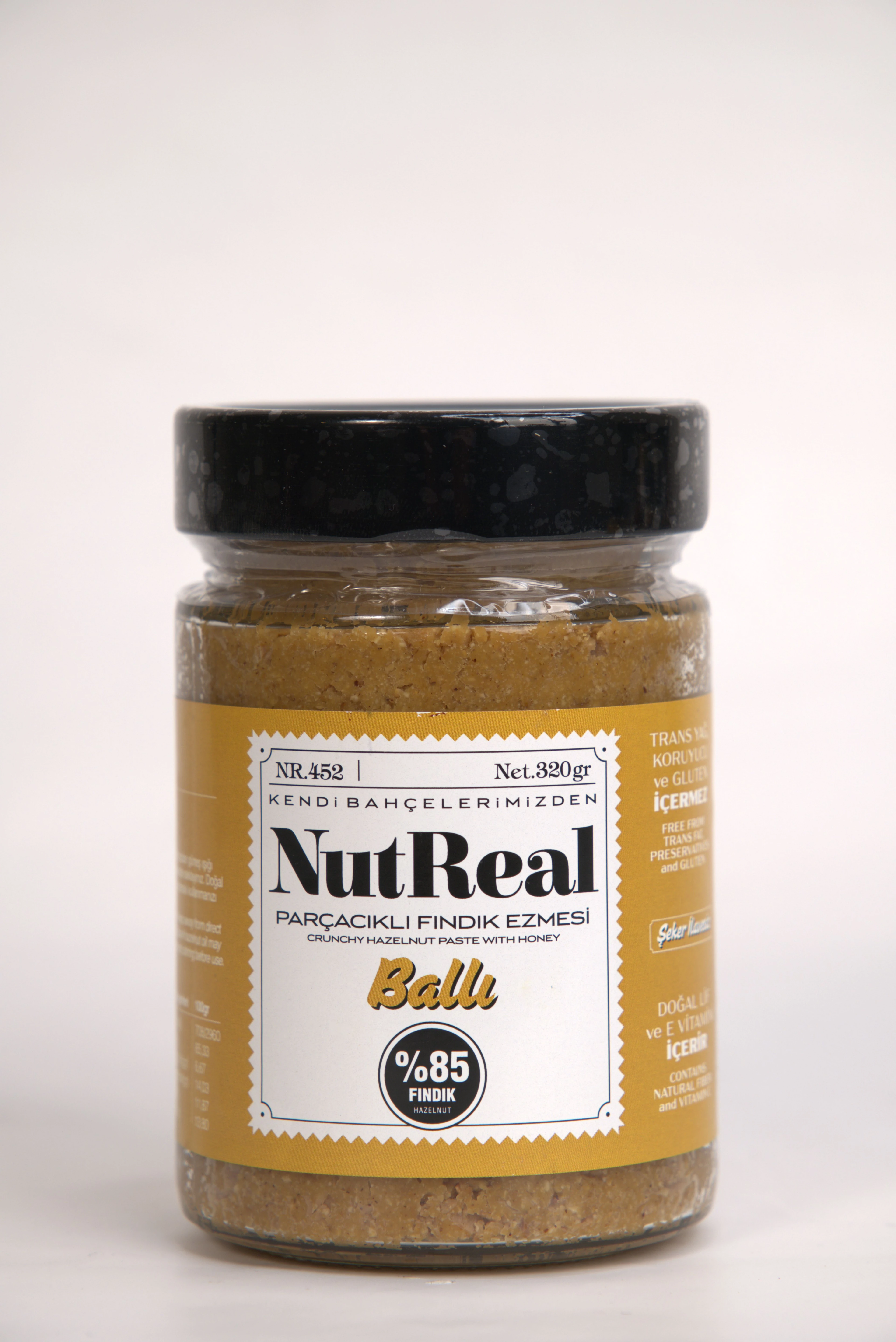 Ballı Parçacıklı Fındık Ezmesi (Şeker İlavesiz)