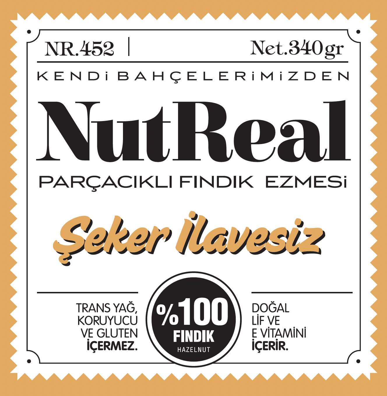 Şeker İlavesiz Parçacıklı Fındık Ezmesi