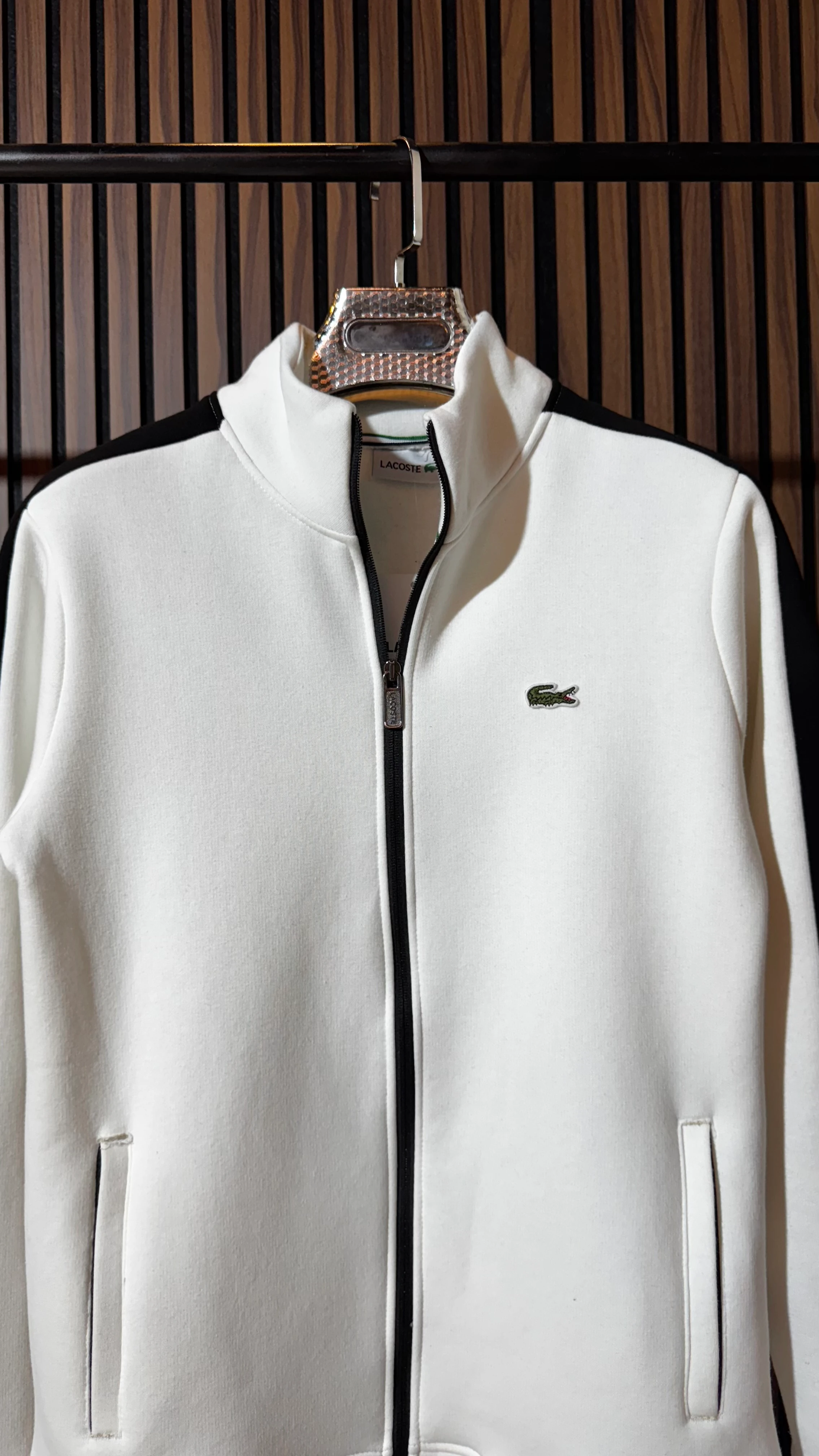 LCST Premium Şeritli Beyaz Hırka 