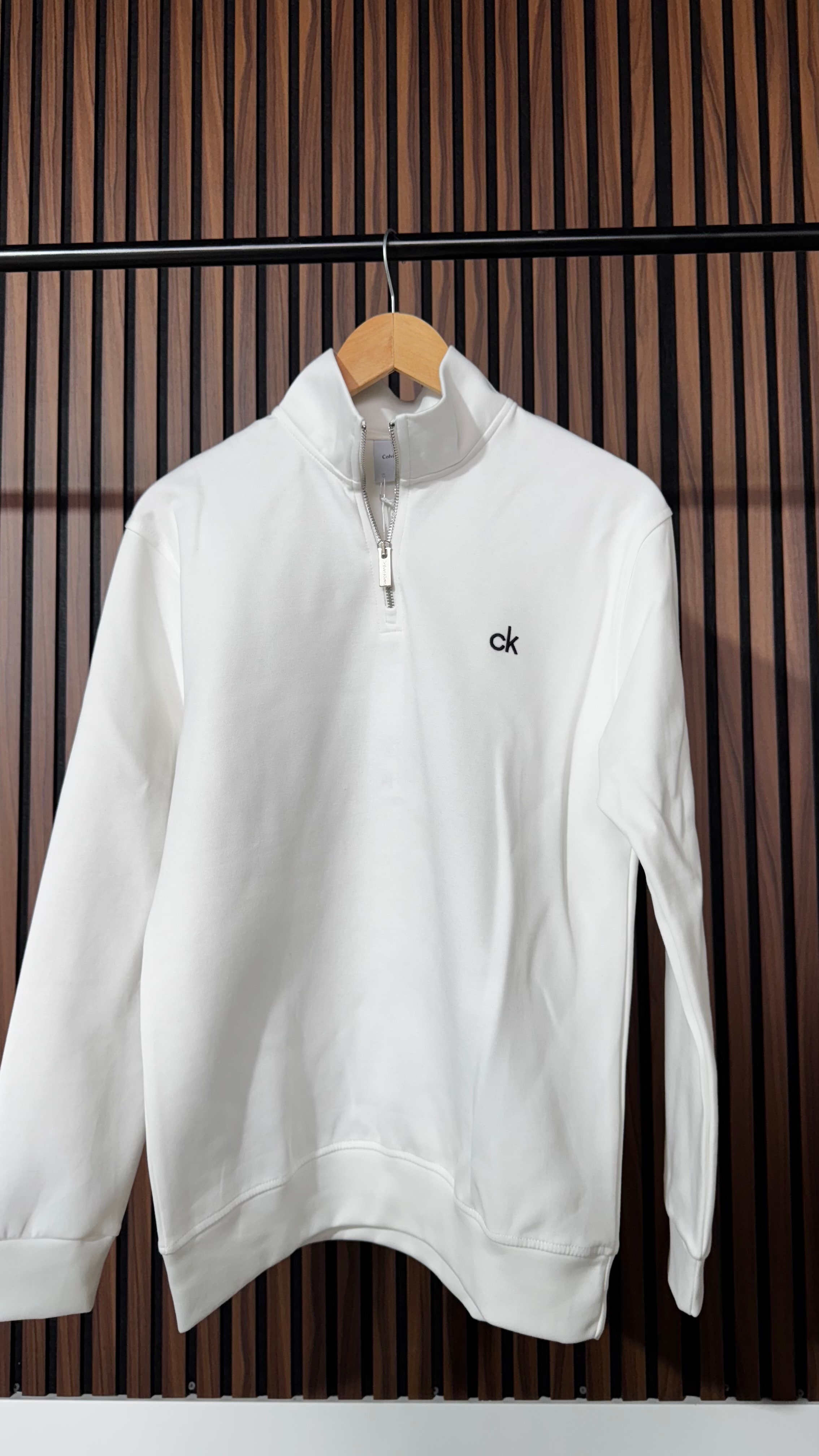 CK Premium Half Zip Beyaz Sweatshirt