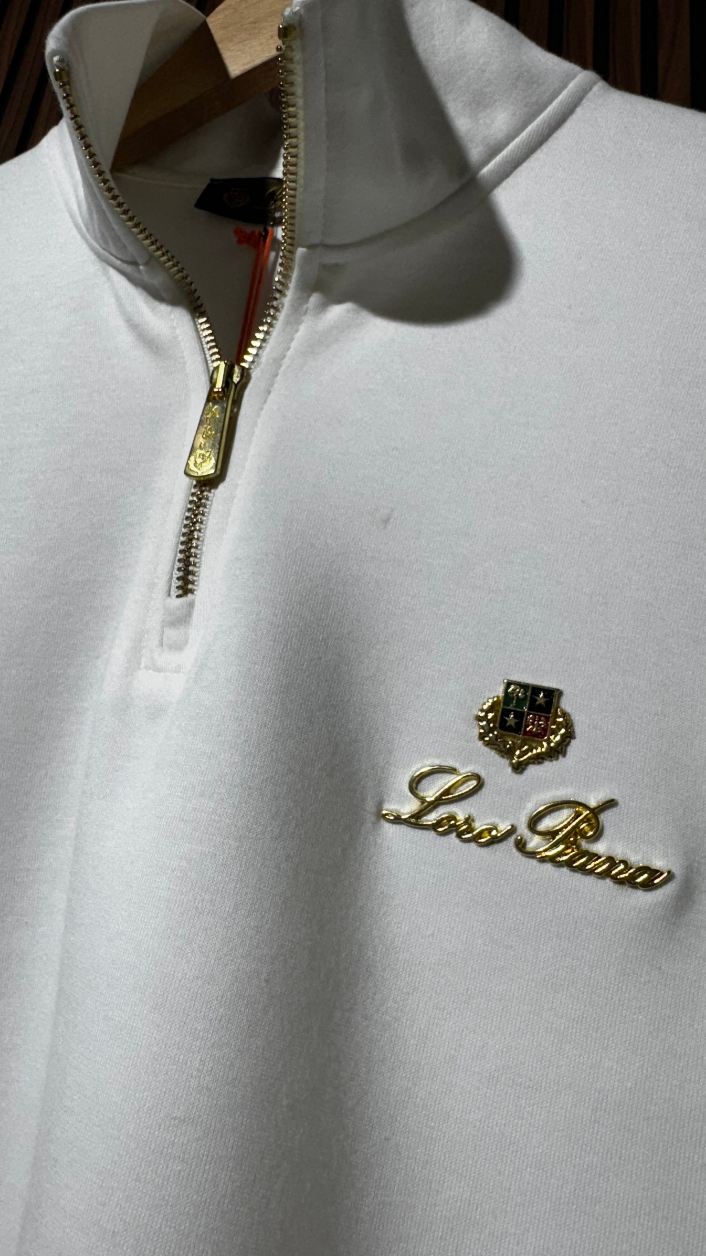 Loro Piana Premium Half Zip Beyaz Sweatshirt 