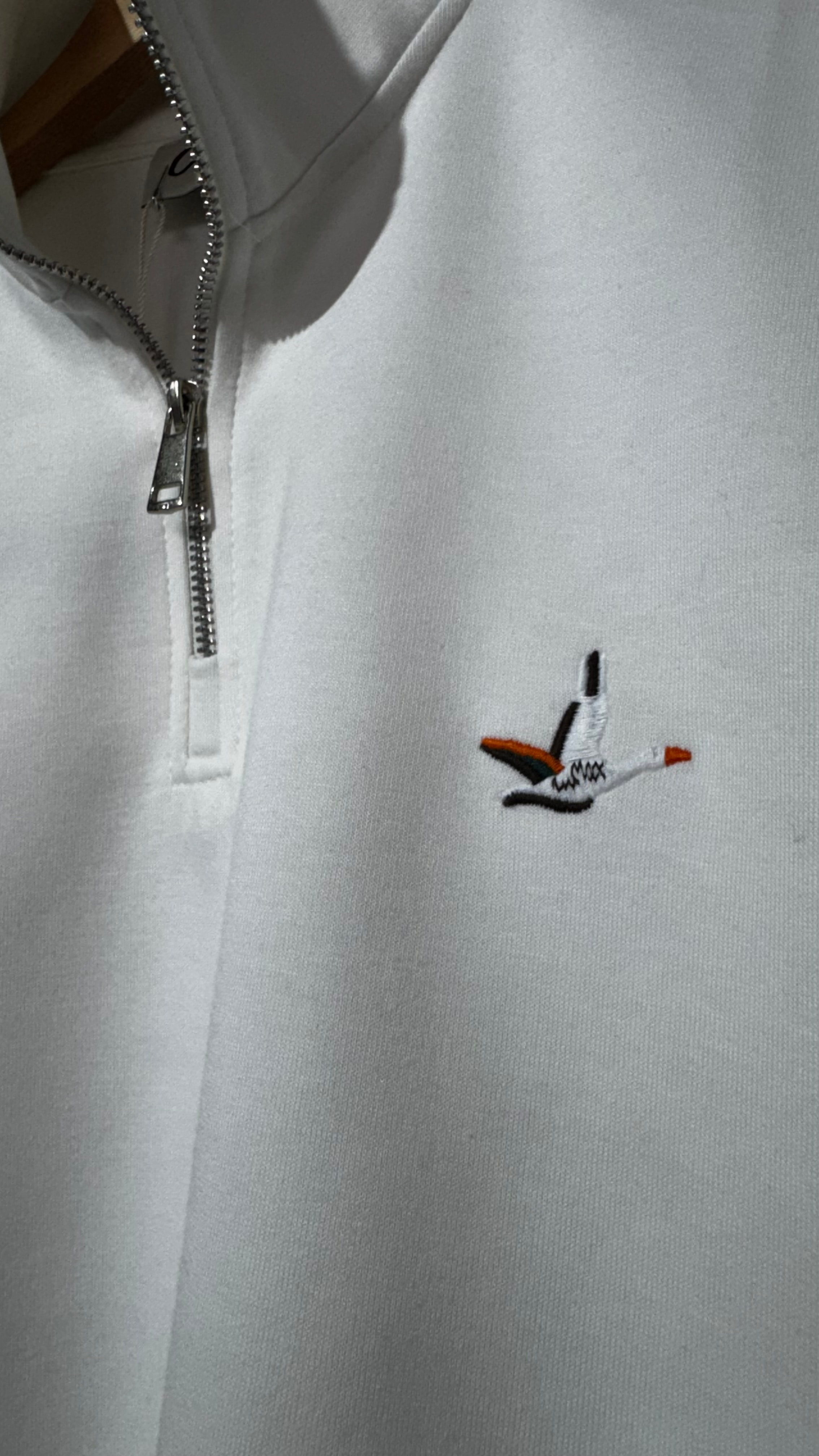 BYMN Premium Half Zip Beyaz Sweatshirt