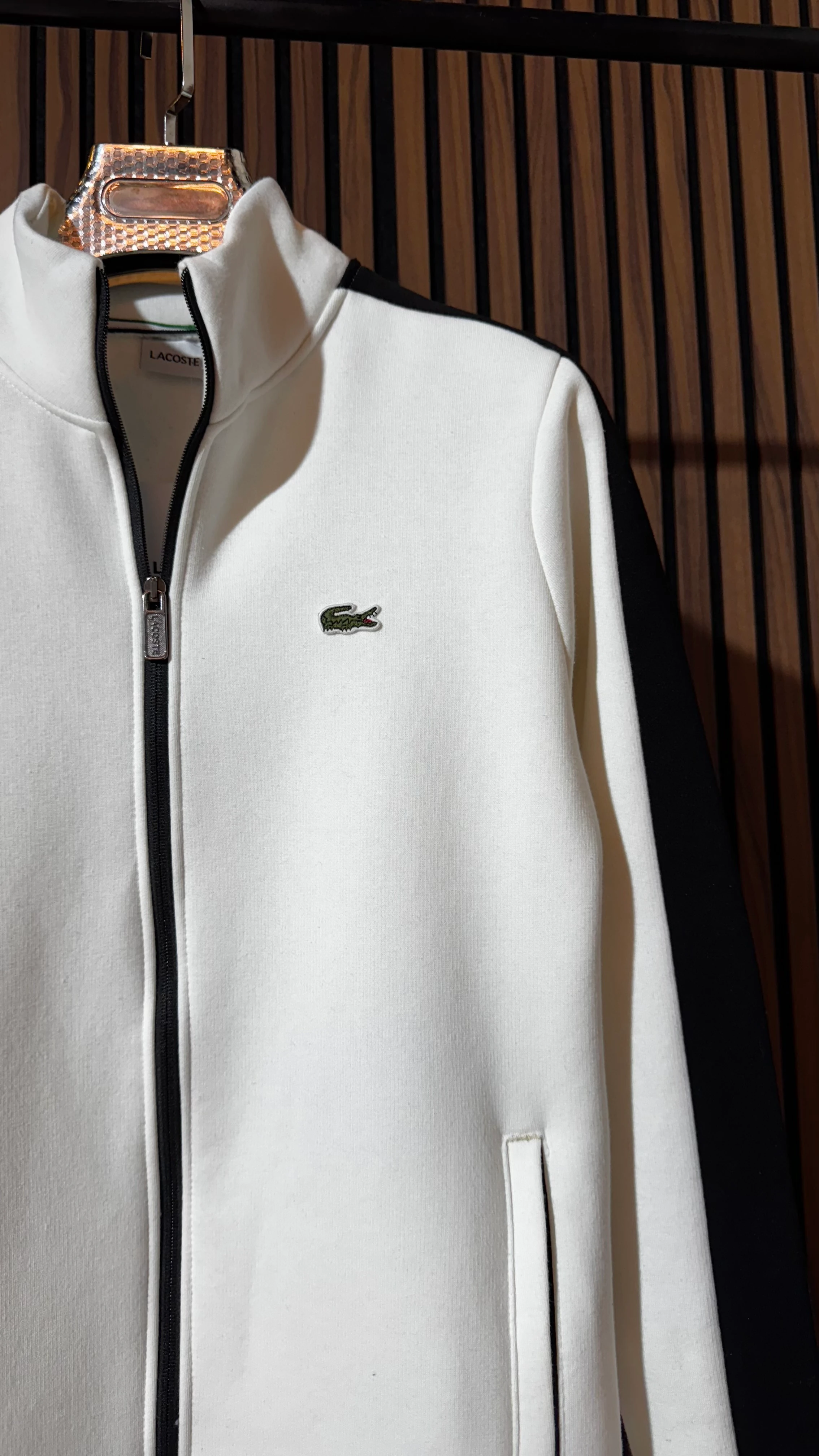 LCST Premium Şeritli Beyaz Hırka 