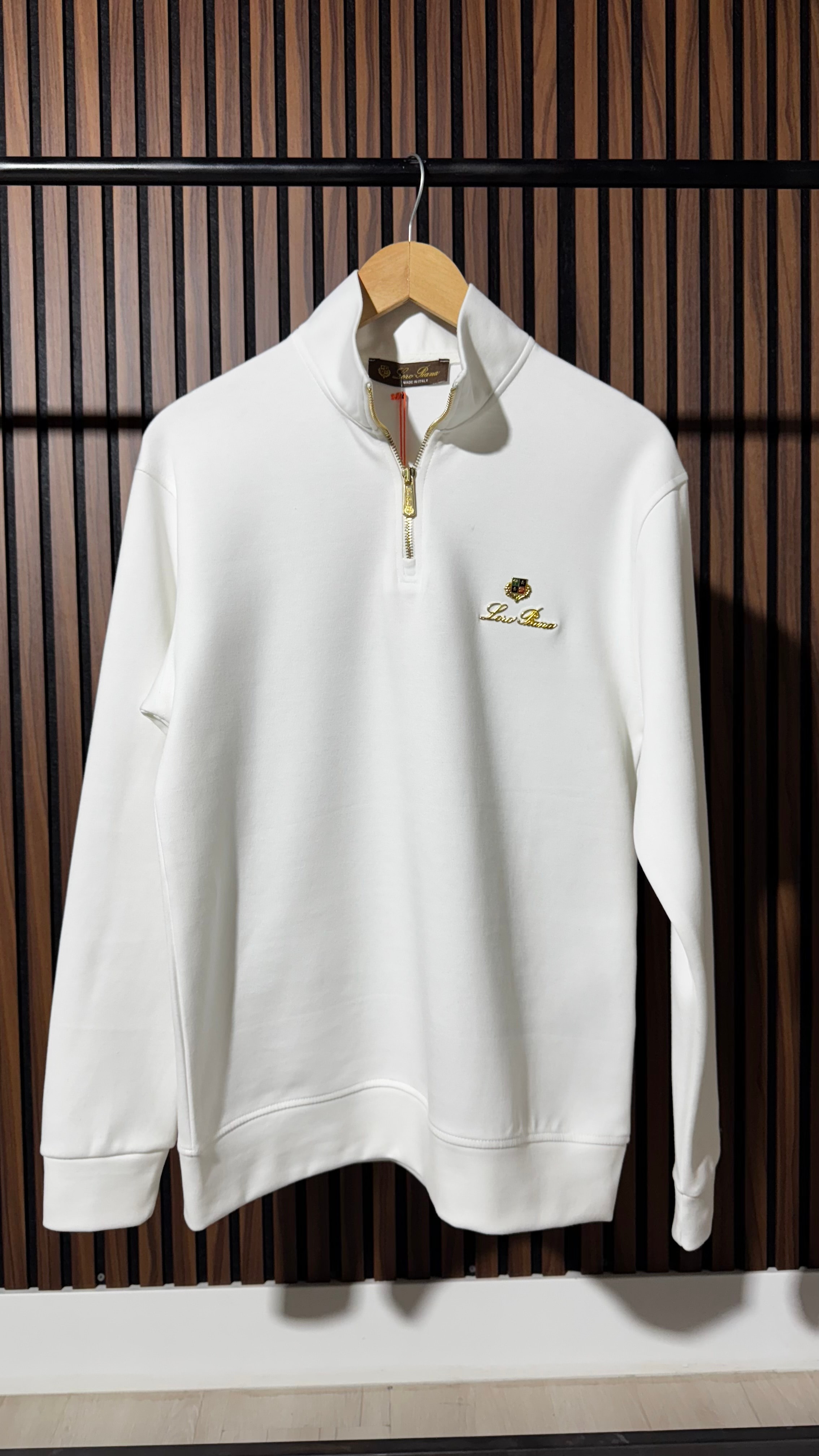 Loro Piana Premium Half Zip Beyaz Sweatshirt 