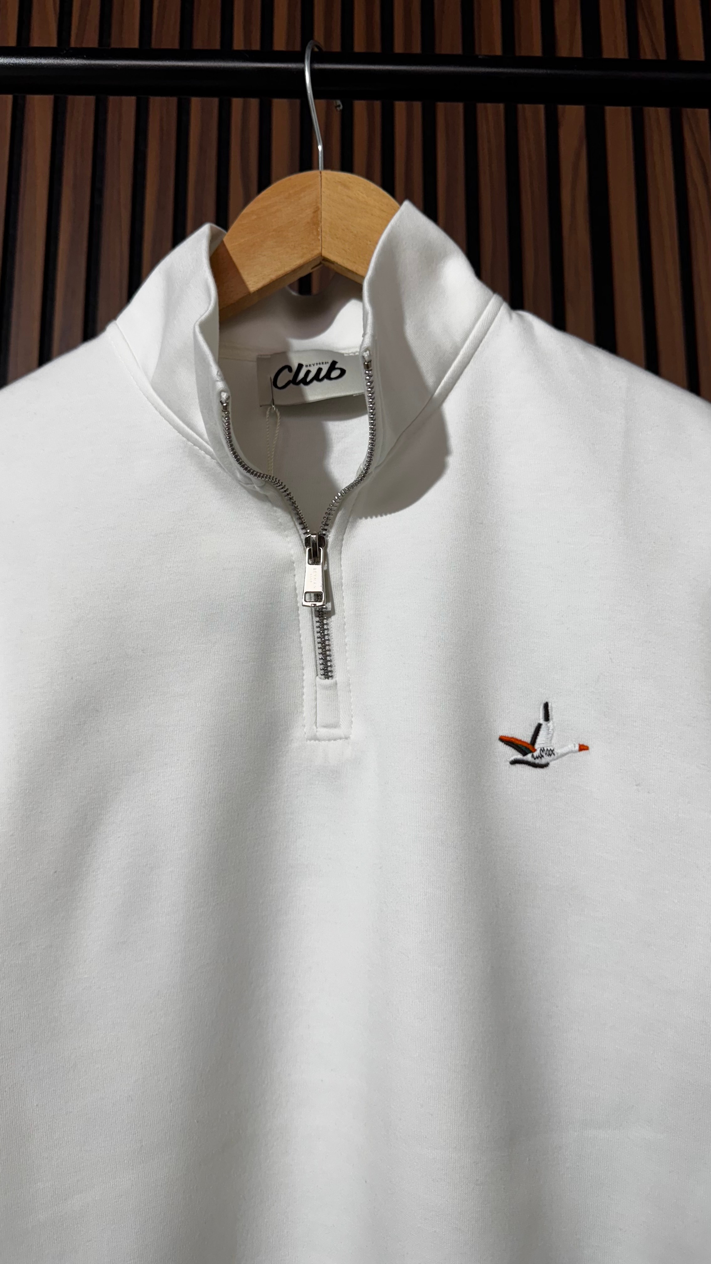 BYMN Premium Half Zip Beyaz Sweatshirt