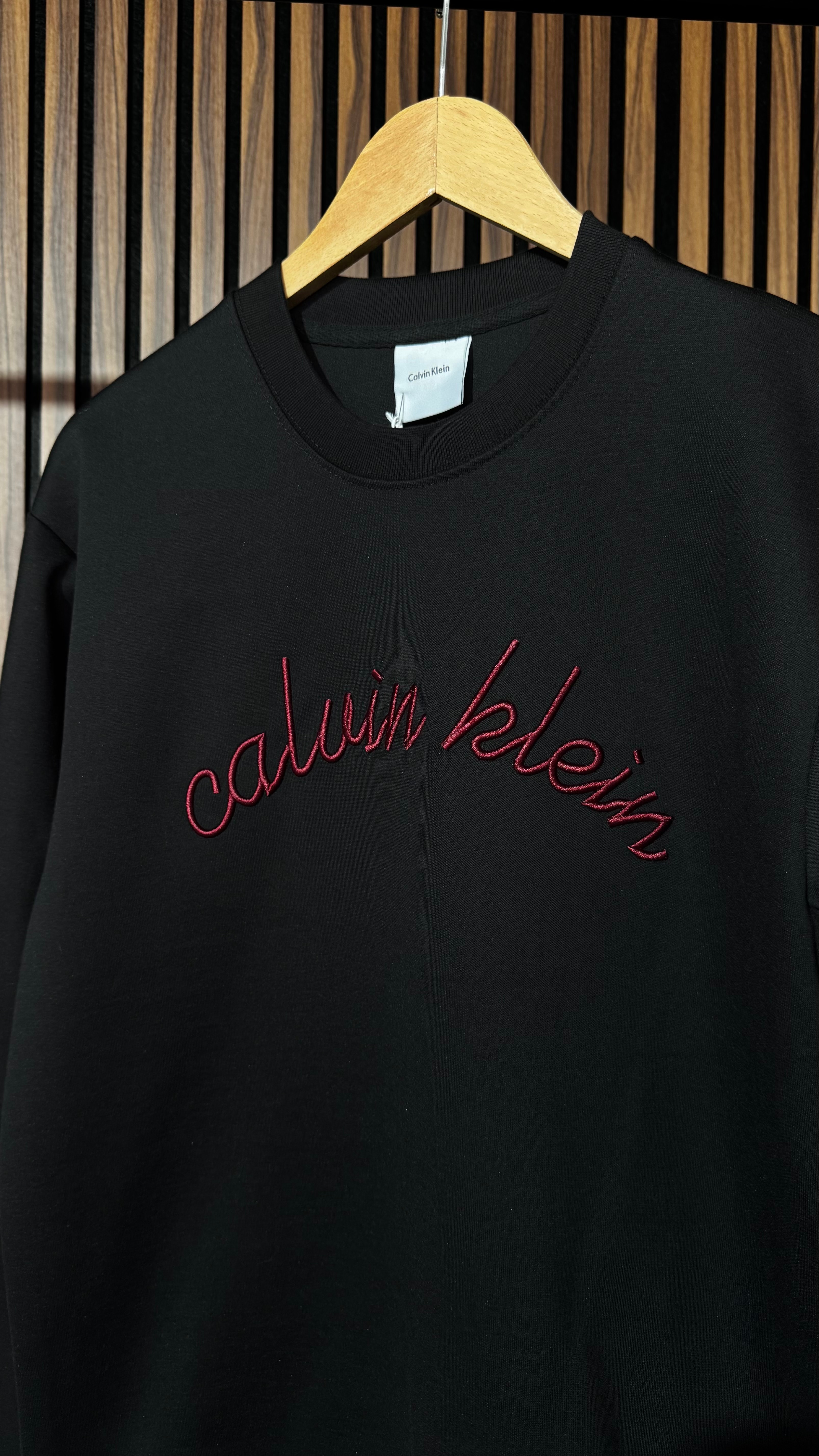 CK Premium Yazılı Siyah Sweatshirt
