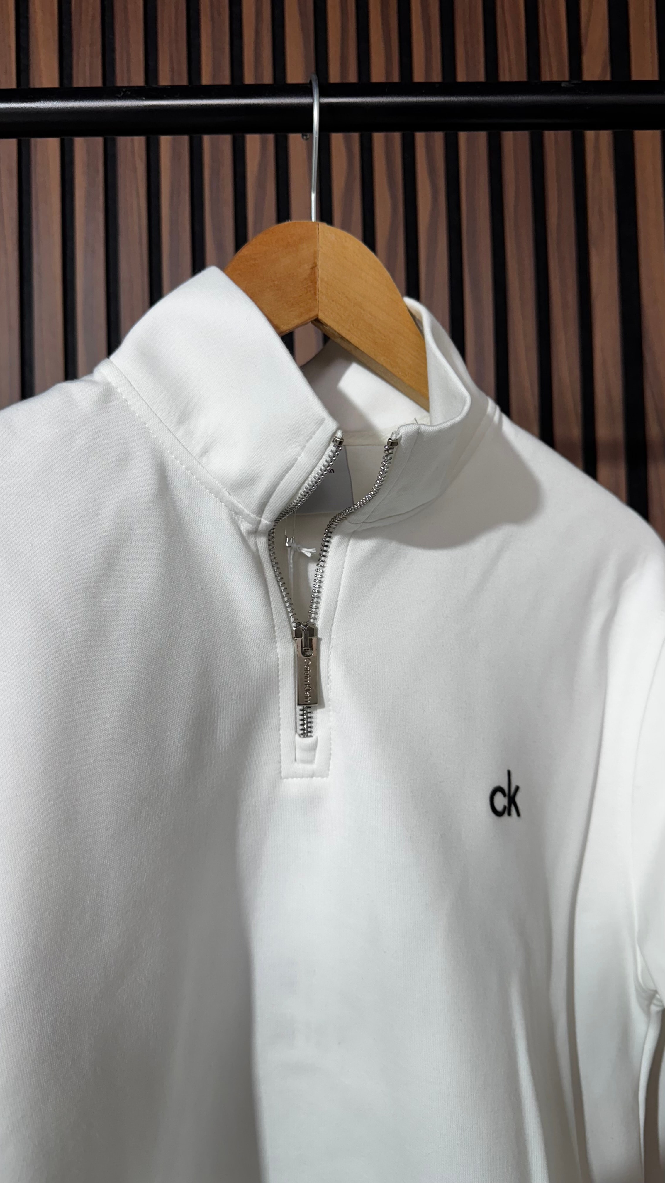 CK Premium Half Zip Beyaz Sweatshirt