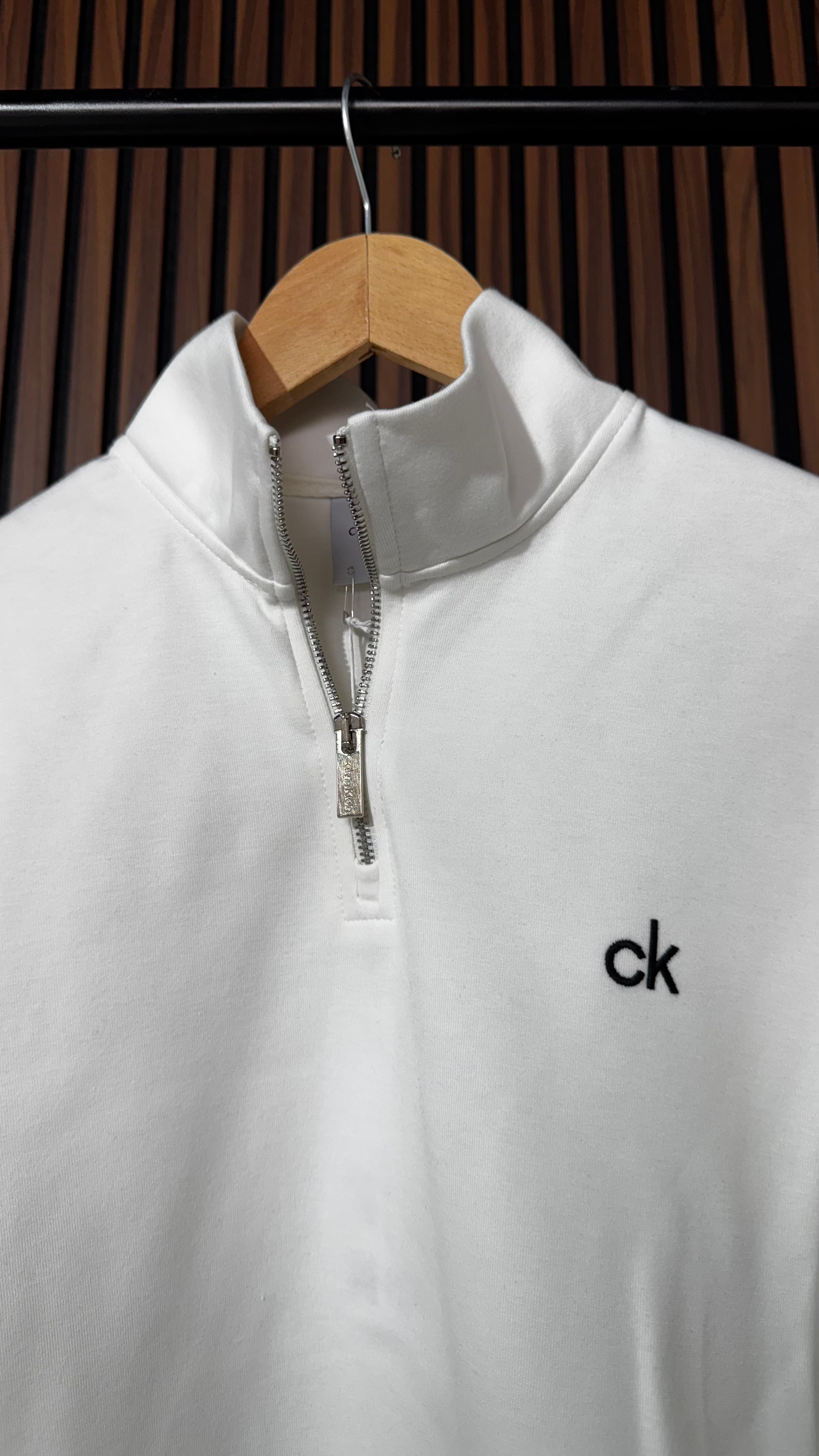 CK Premium Half Zip Beyaz Sweatshirt
