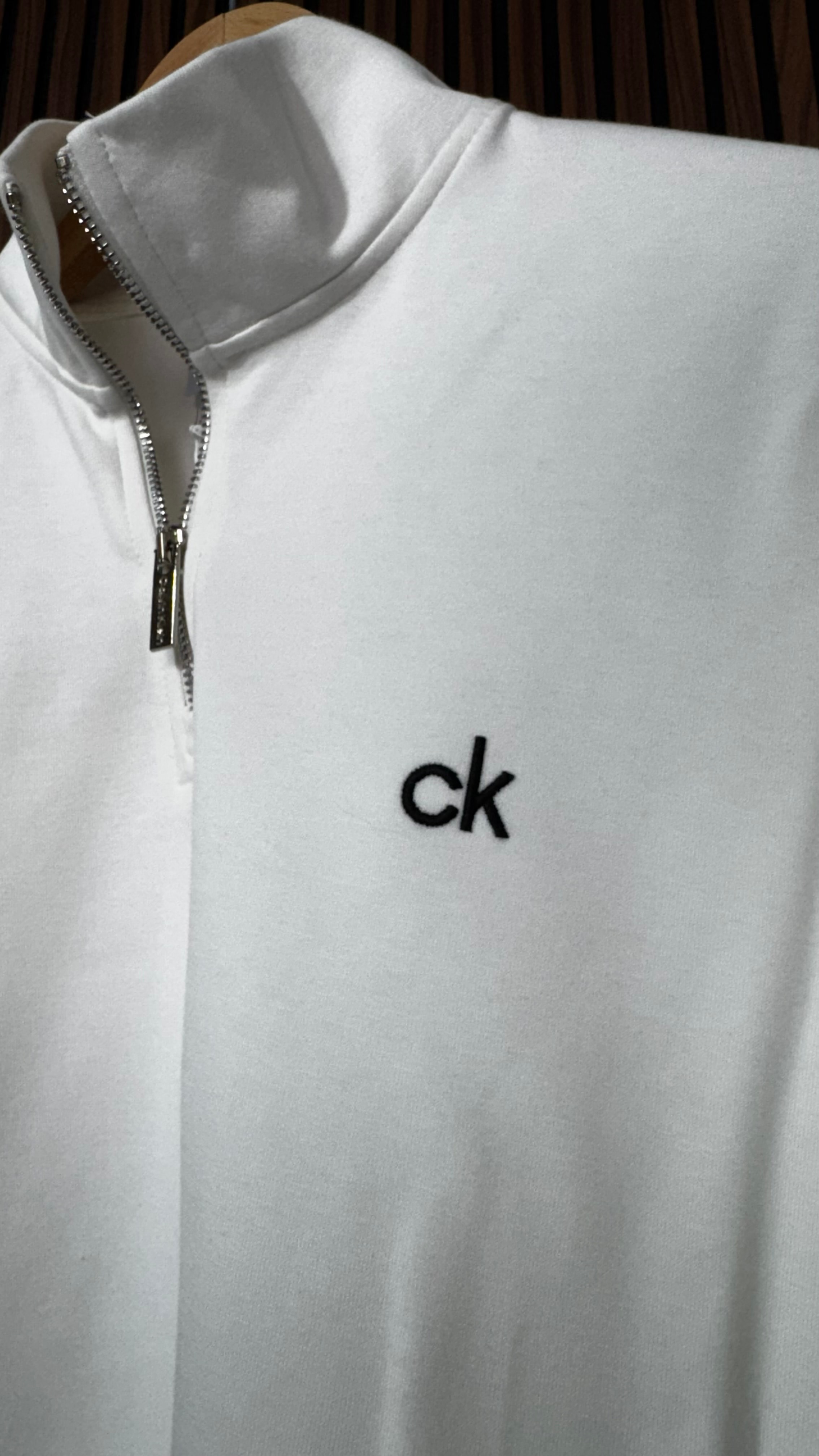 CK Premium Half Zip Beyaz Sweatshirt