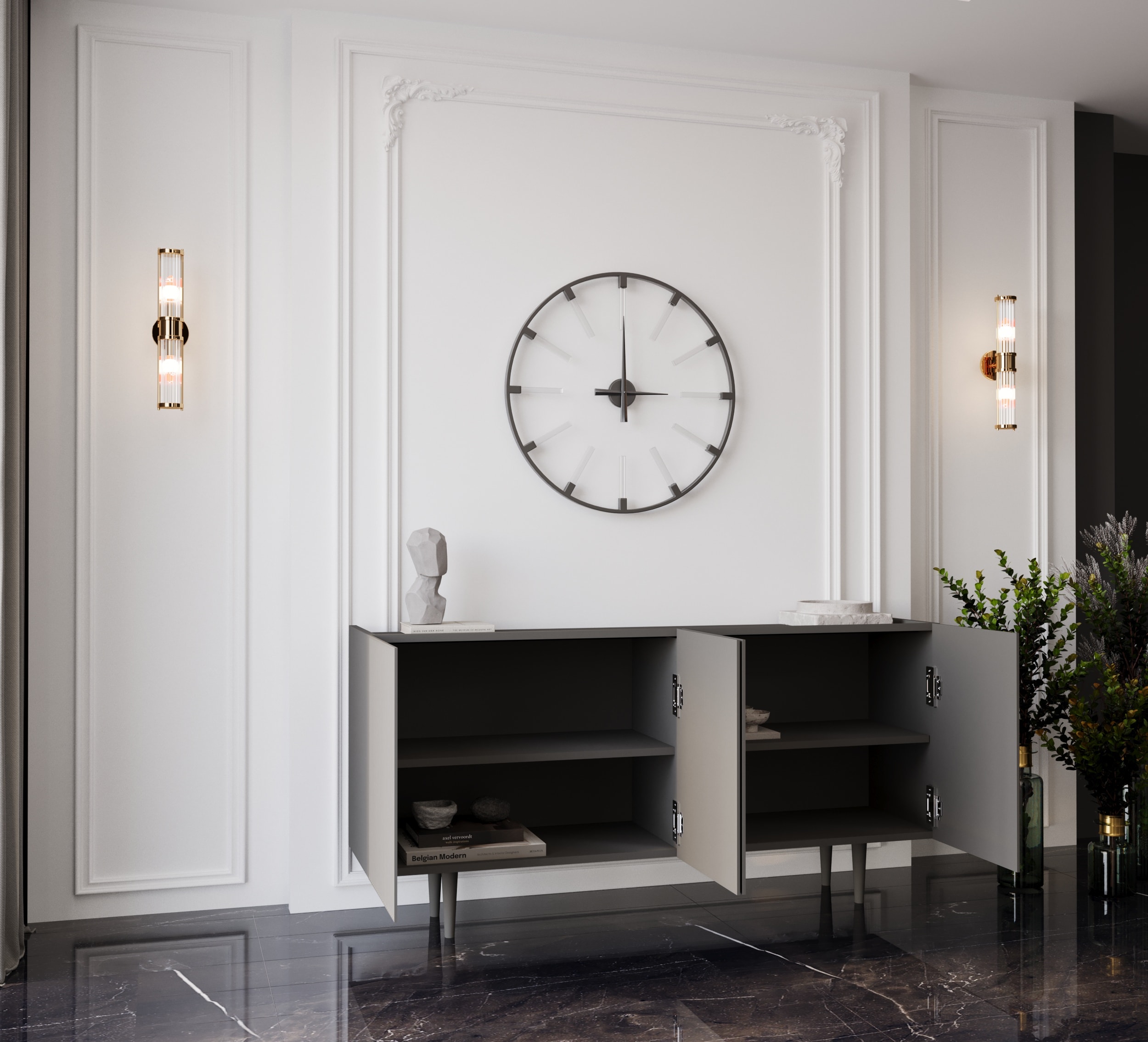 Capella Mdf 4 Kapaklı Raflı 140 cm Konsol
