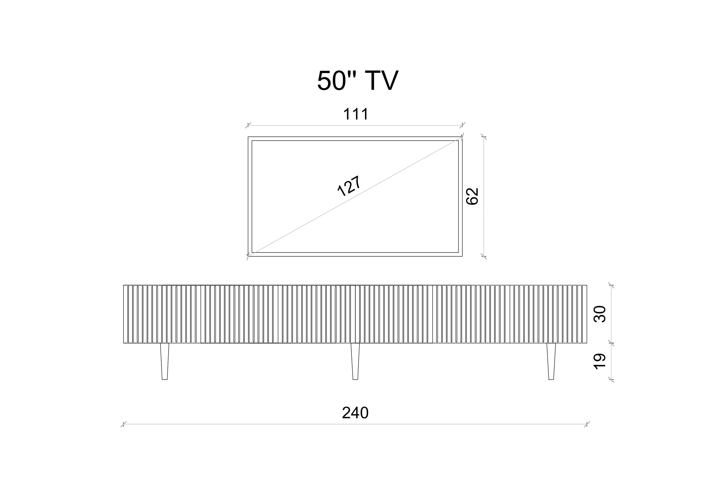 CAPELLA 240 Cm Tv Ünitesi Mdf 6 Kapaklı Ahşap Ayaklı (120 CM X 2 ADET) 