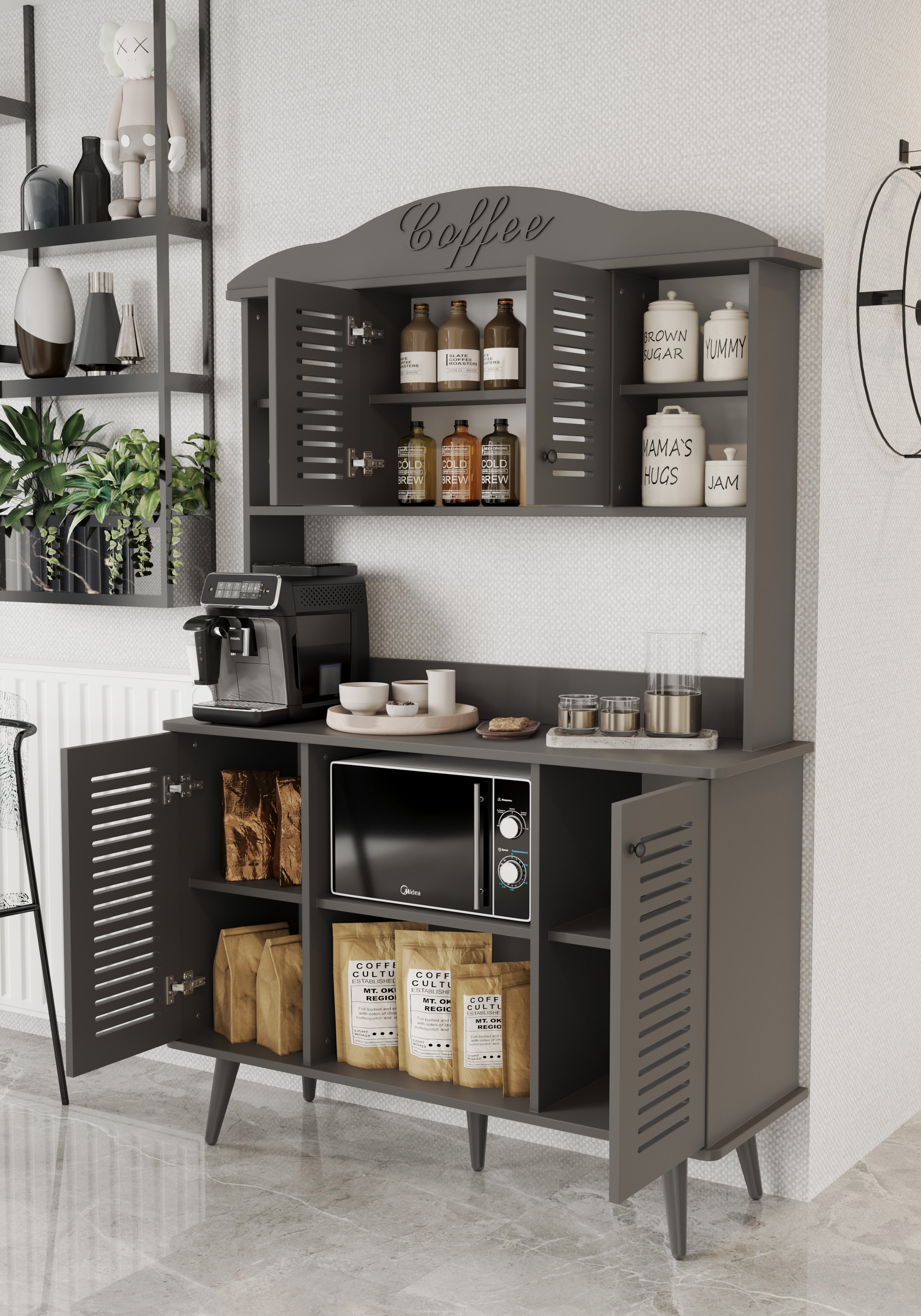 Avior GRİ Kahve Köşesi MDF 185 x 120 x 40 CM